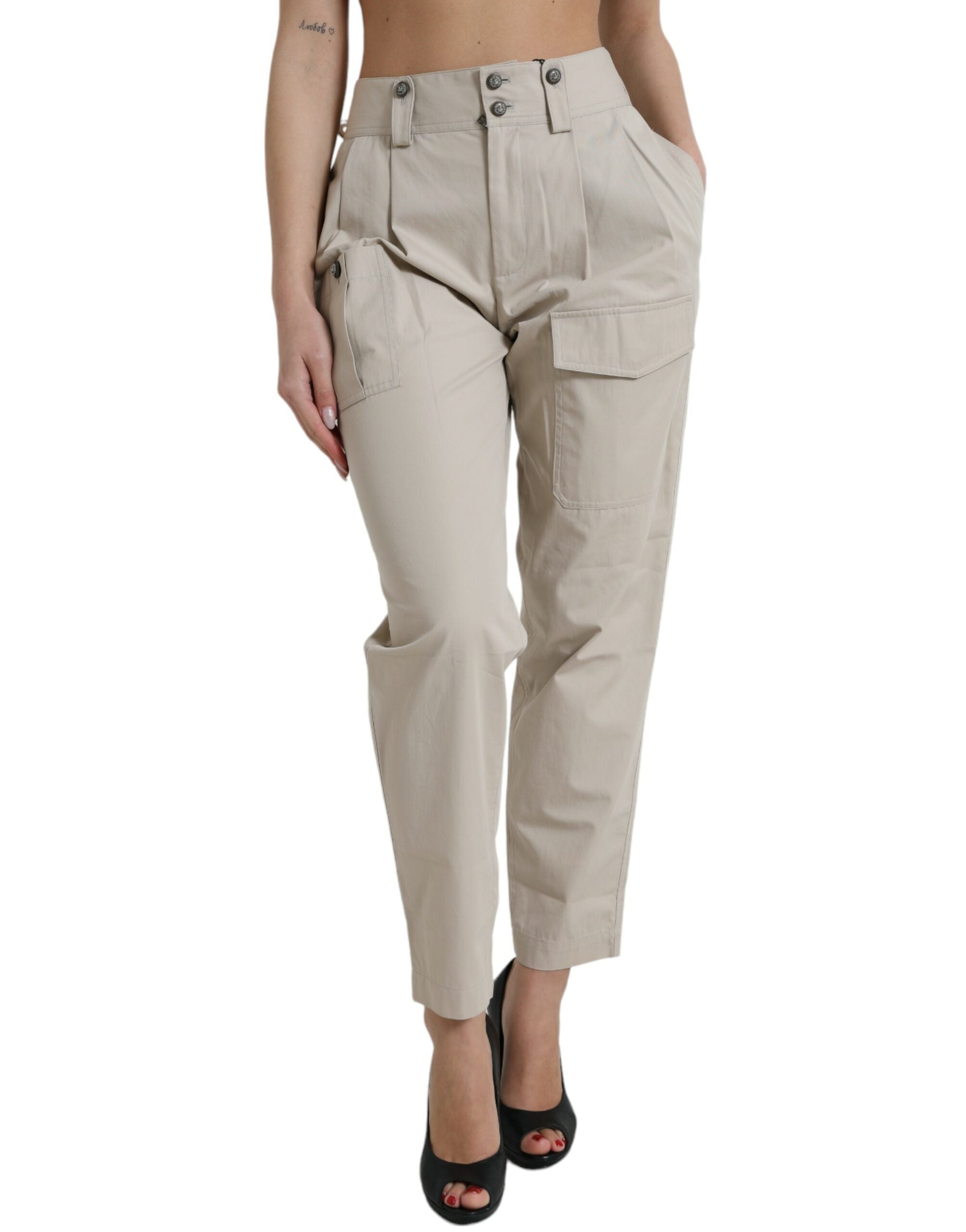 Dolce &amp; Gabbana Pantalon De Mode Fuselé Taille Haute - Beige