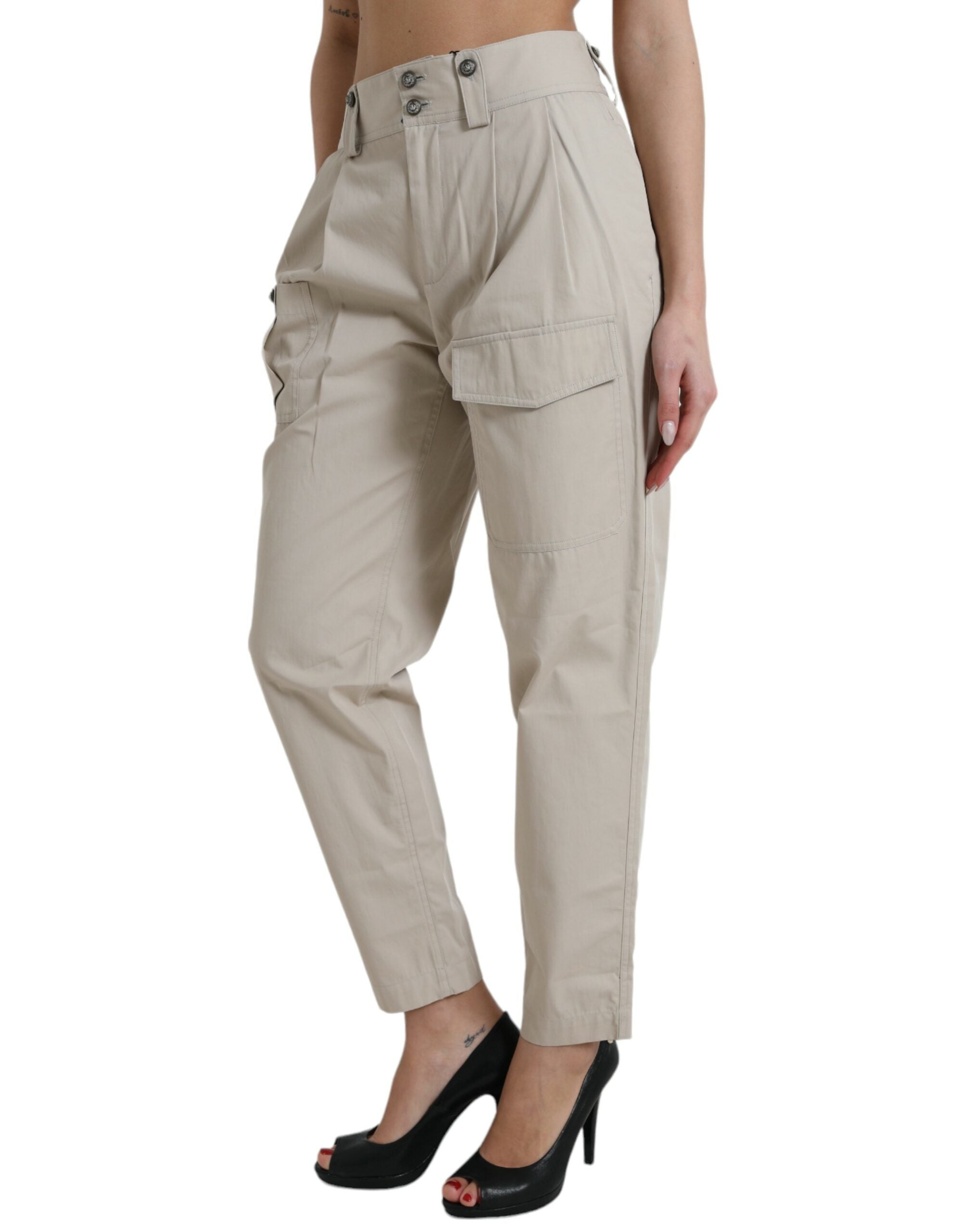 Dolce &amp; Gabbana Pantalon De Mode Fuselé Taille Haute - Beige