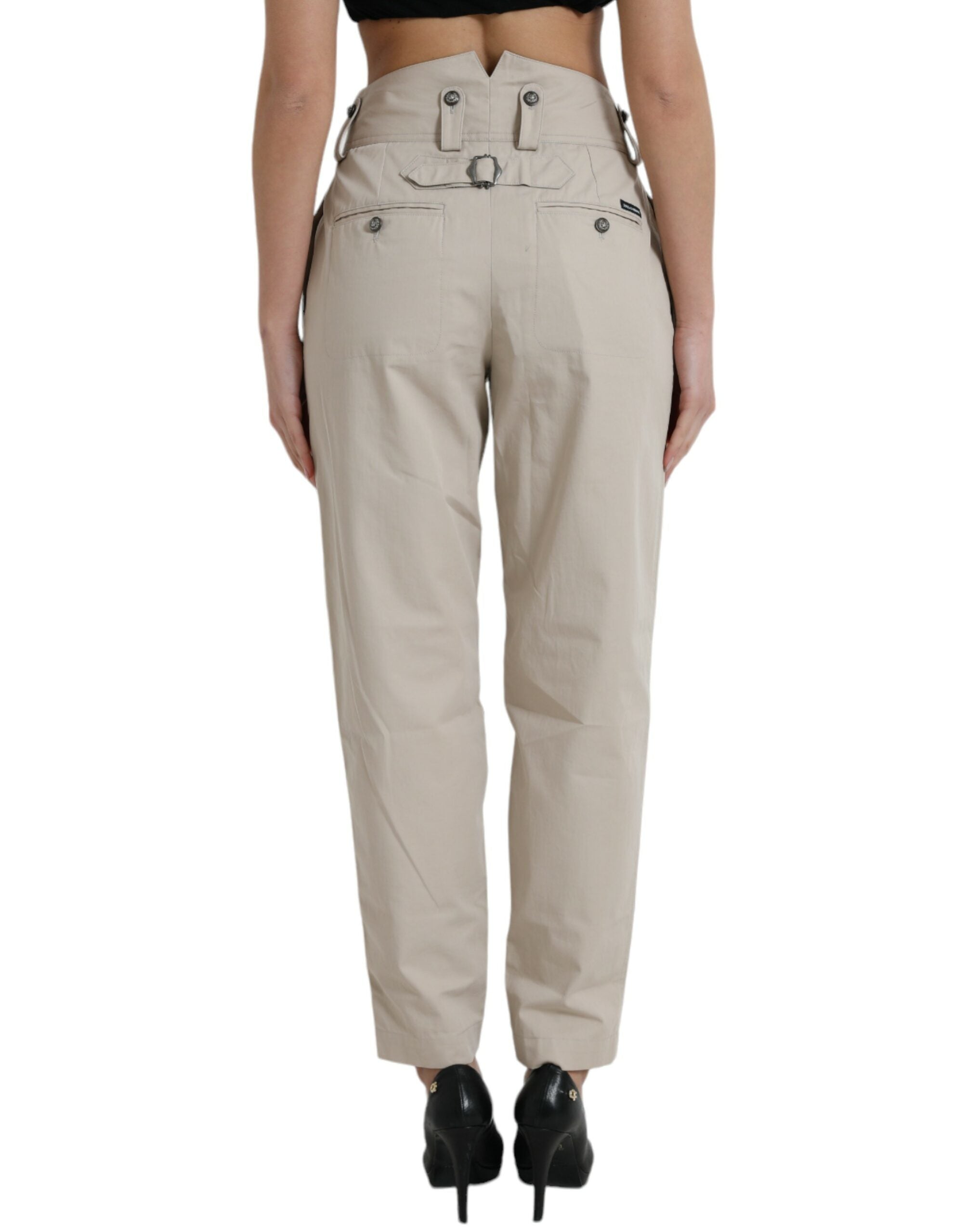 Dolce &amp; Gabbana Pantalon De Mode Fuselé Taille Haute - Beige