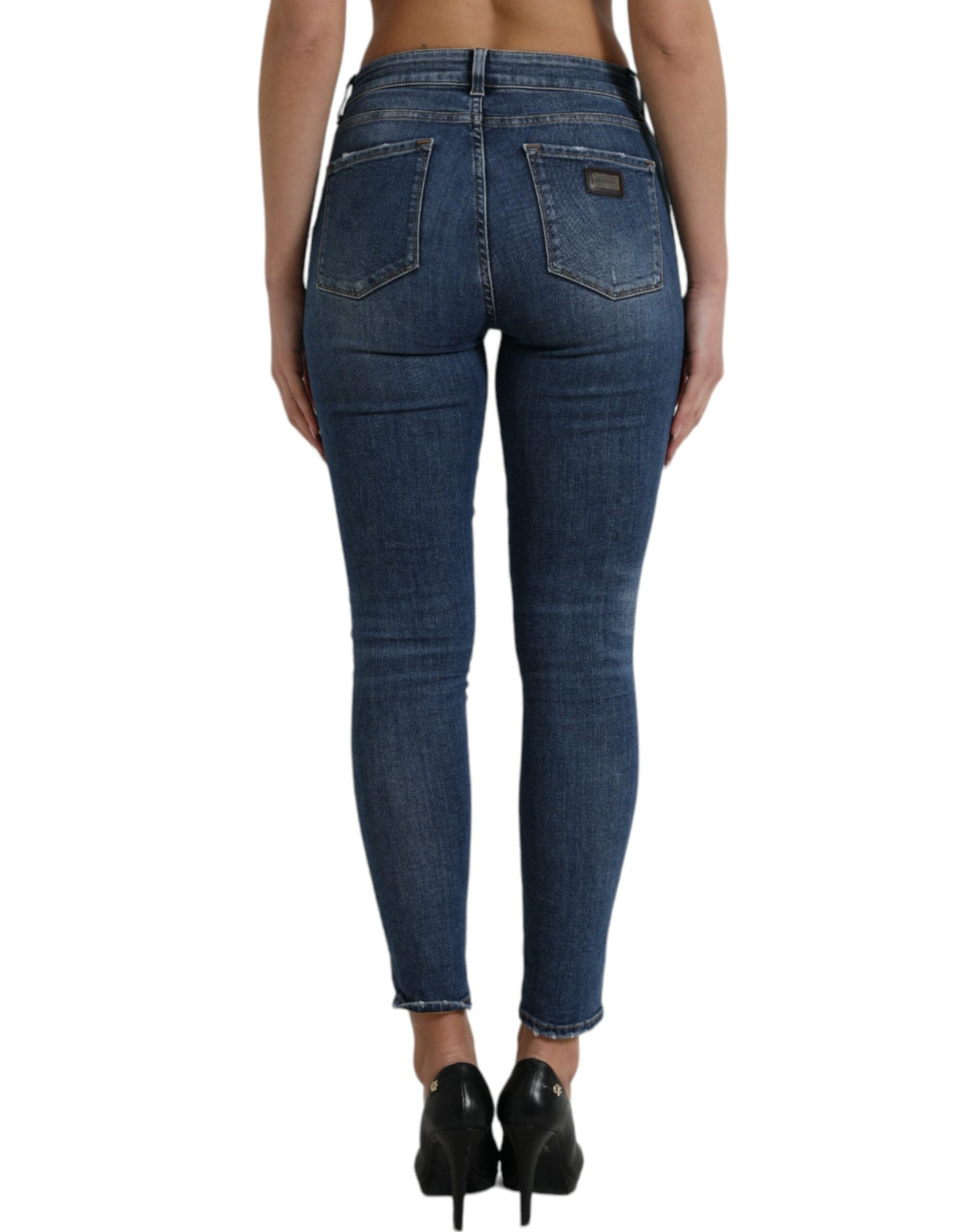 Dolce &amp; Gabbana Chic Jean en denim stretch taille moyenne