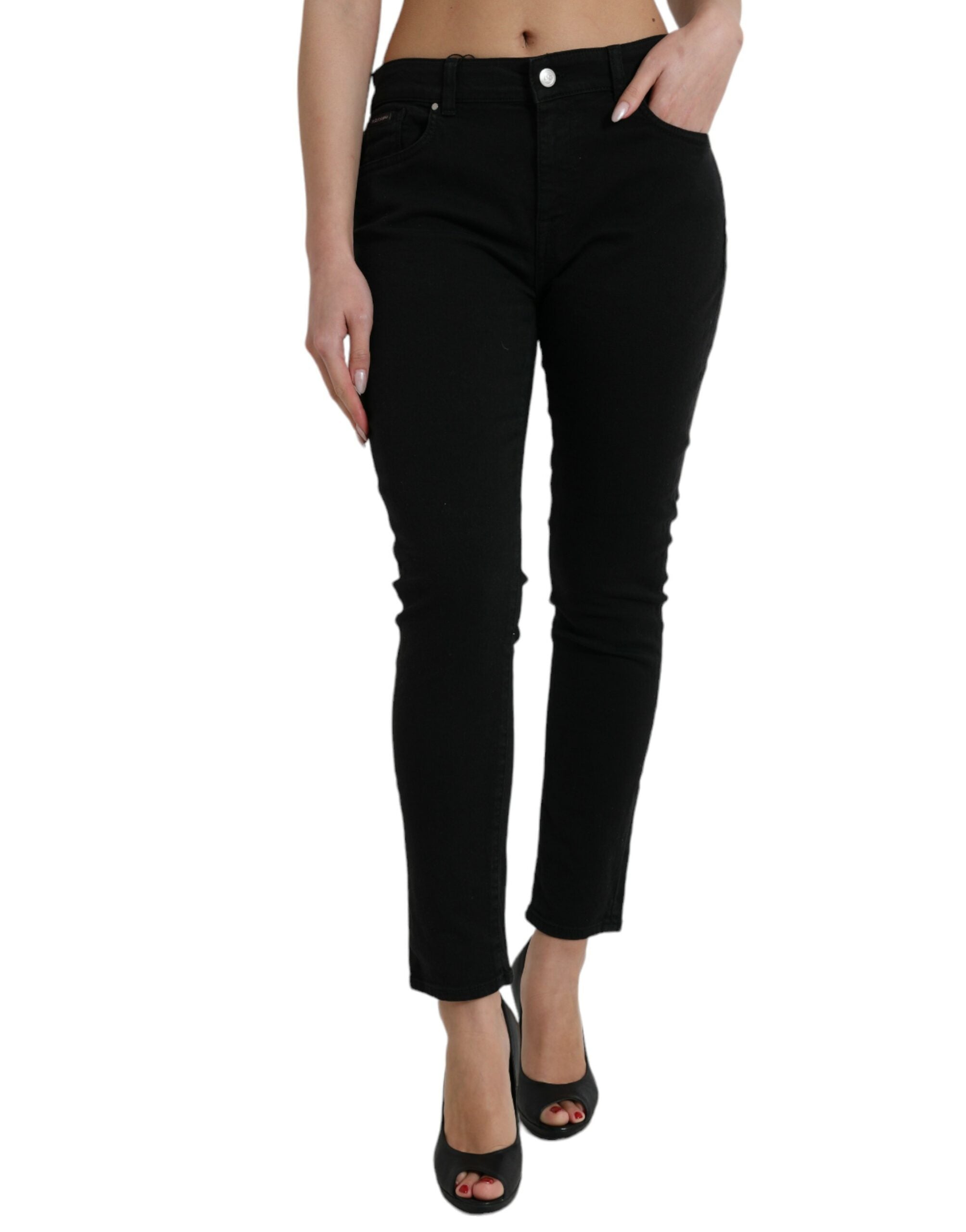 Dolce &amp; Gabbana Jean stretch élégant taille moyenne en noir