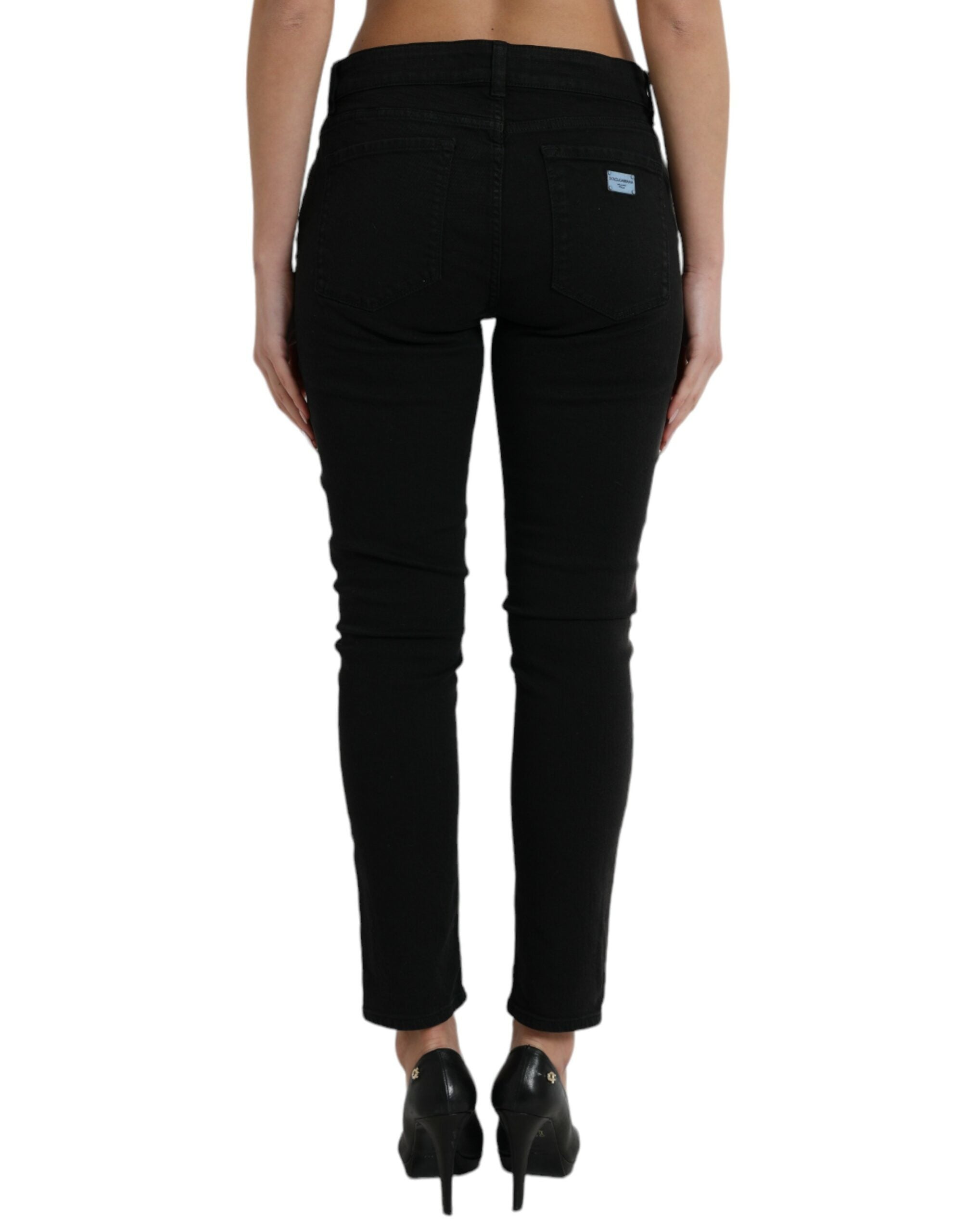 Dolce &amp; Gabbana Jean stretch élégant taille moyenne en noir