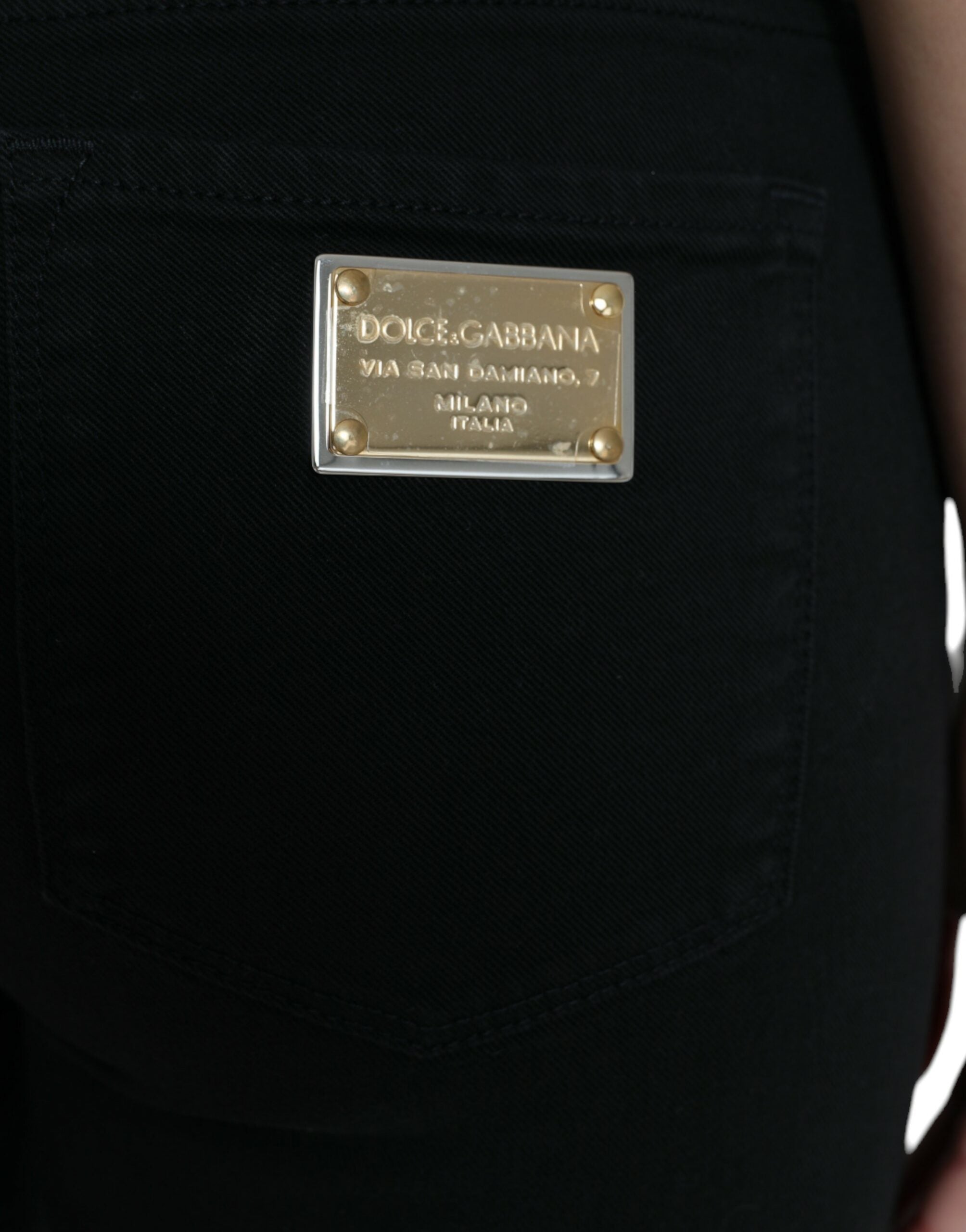 Dolce &amp; Gabbana Chic Jean stretch noir taille moyenne