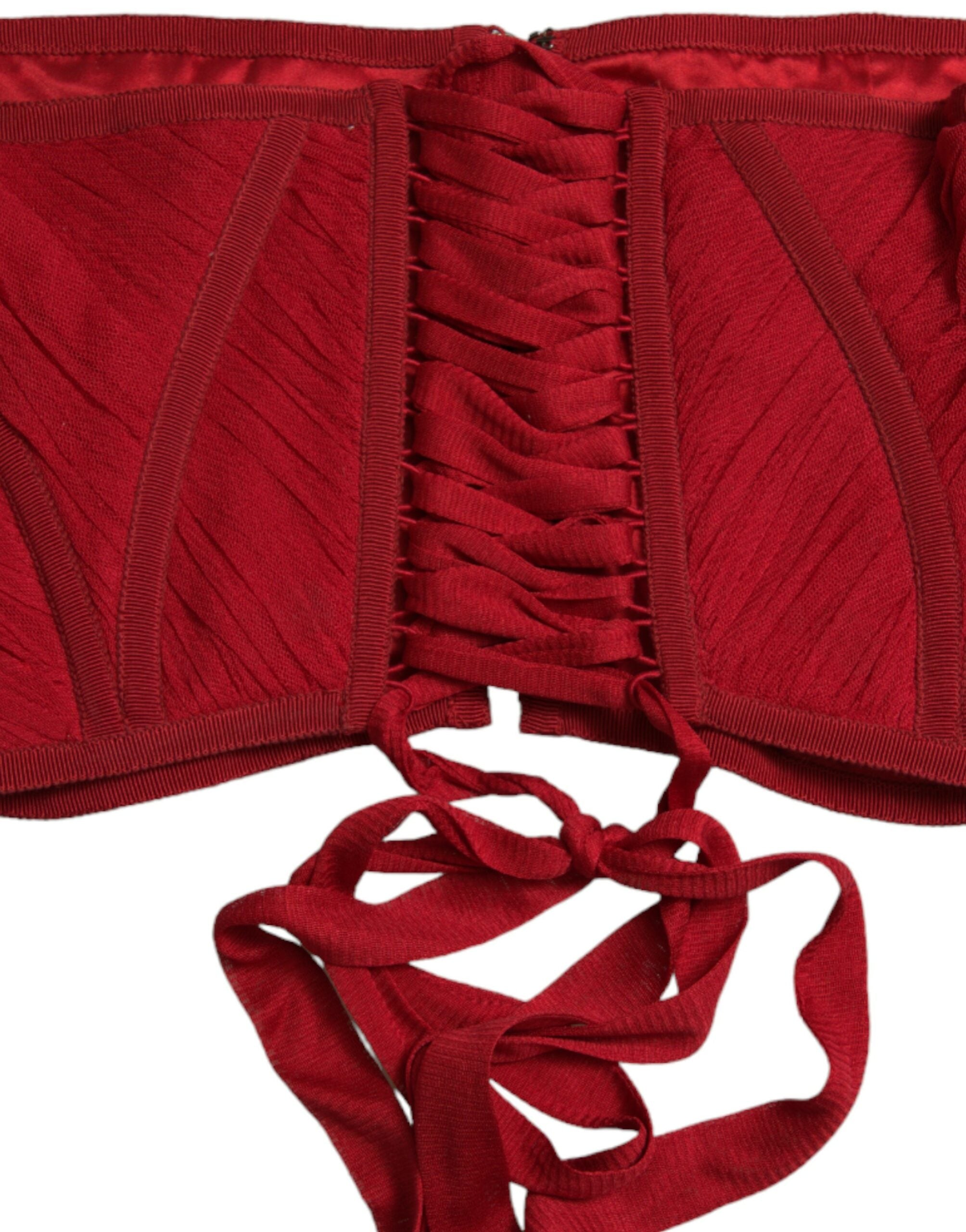 Ceinture corset en soie Dolce &amp; Gabbana en rouge ardent