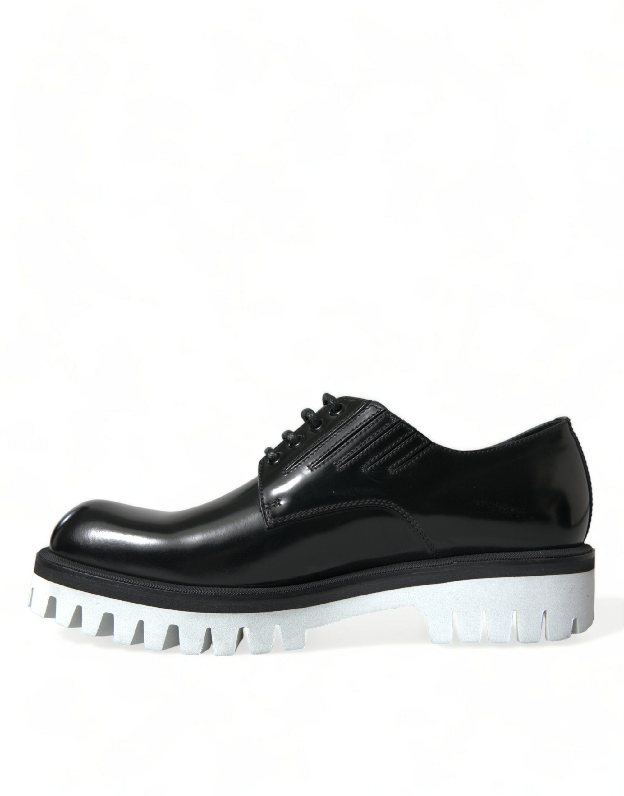 Dolce &amp; Gabbana Chaussures Derby sophistiquées en cuir noir et blanc