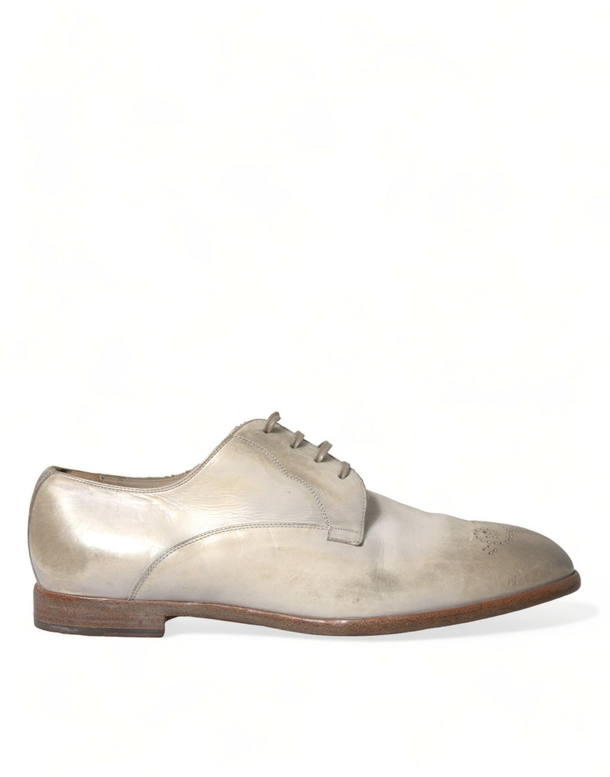 Dolce &amp; Gabbana Élégantes chaussures derby en cuir de veau blanc