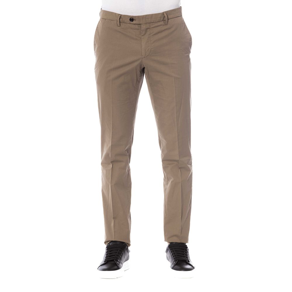 Trussardi Pantalon élégant en coton marron classique