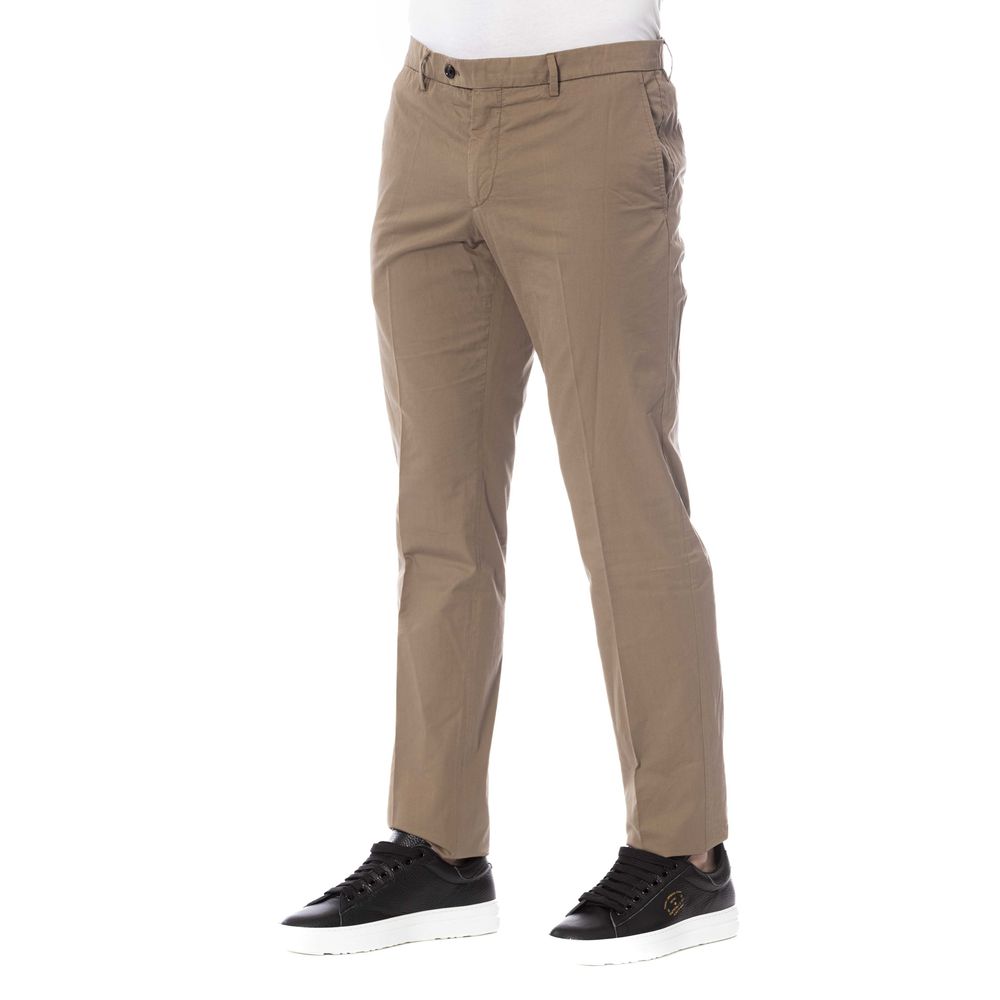 Trussardi Pantalon élégant en coton marron classique