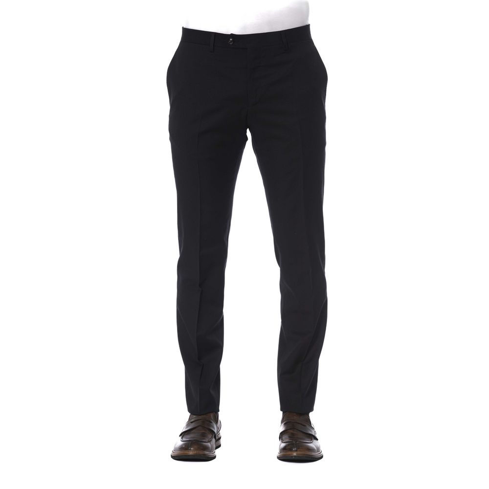 Trussardi Pantalon élégant en laine noire pour homme