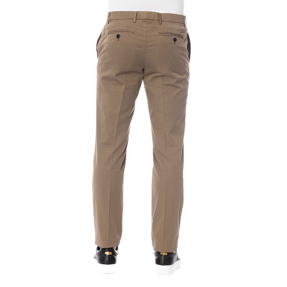 Trussardi Pantalon élégant en coton marron classique