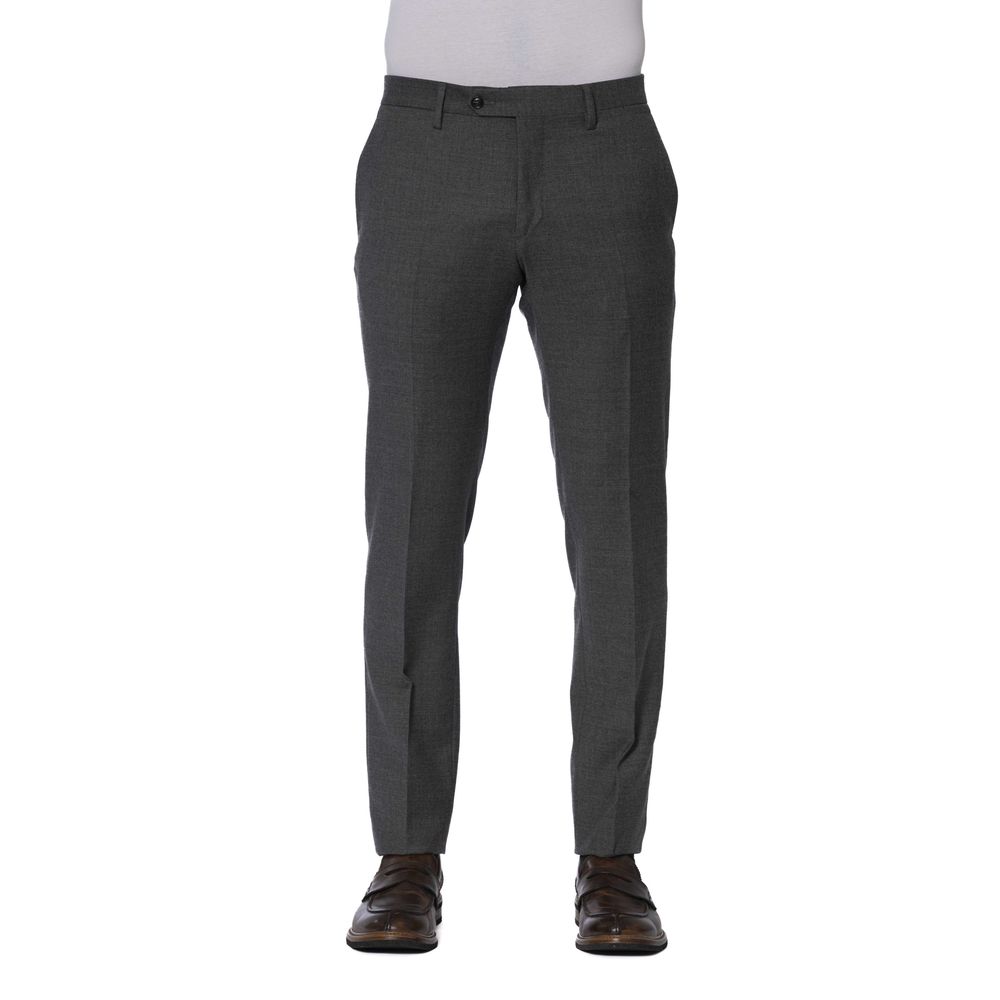 Trussardi Pantalon gris élégant avec finitions ajustées