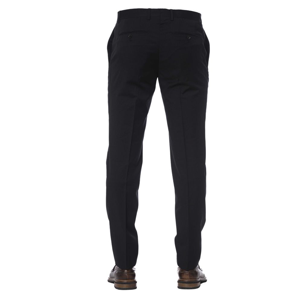 Trussardi Pantalon élégant en laine noire pour homme