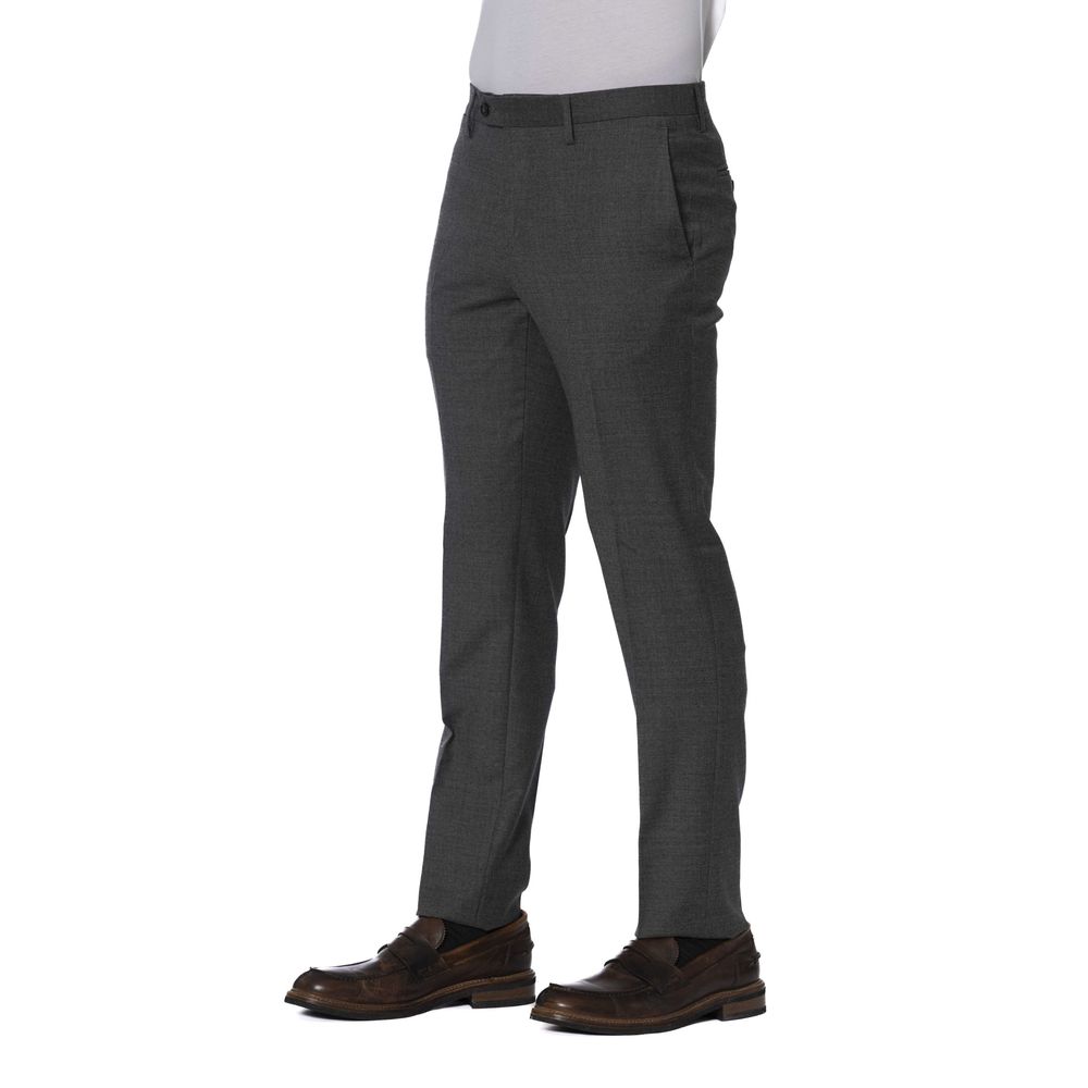 Trussardi Pantalon gris élégant avec finitions ajustées