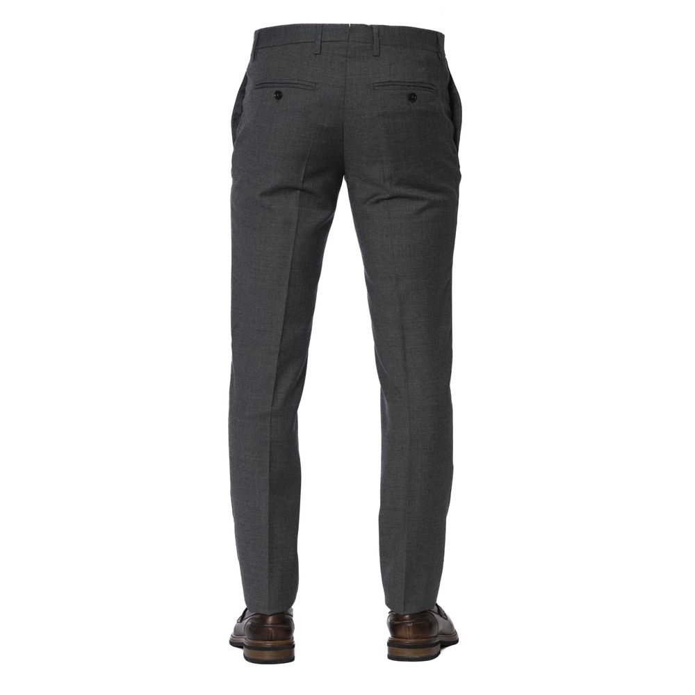 Trussardi Pantalon gris élégant avec finitions ajustées