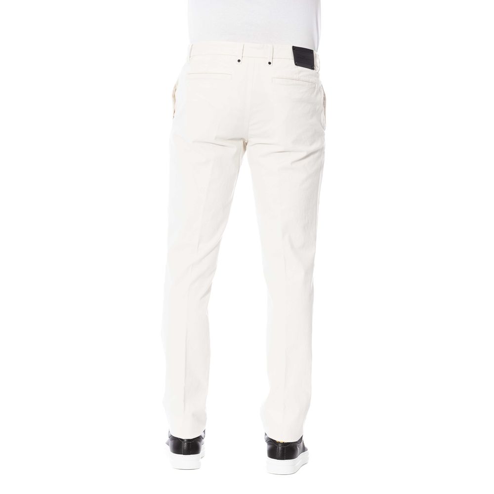 Trussardi Pantalon élégant en coton mélangé blanc