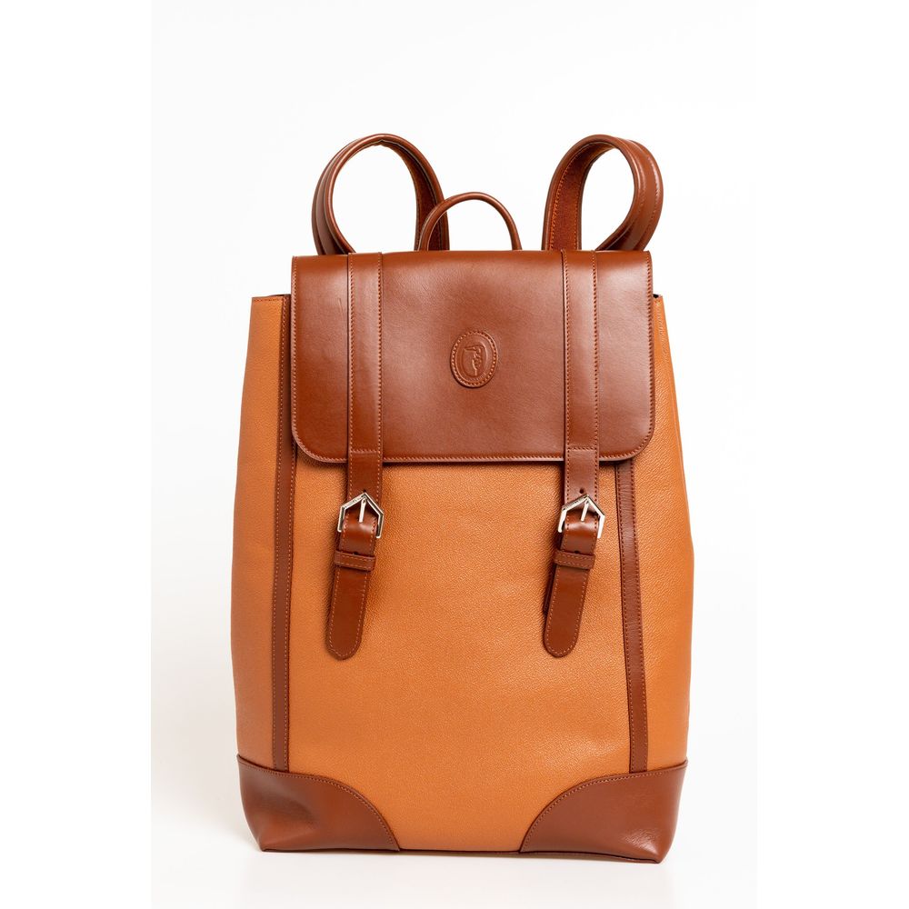 Trussardi Sac à dos élégant en cuir marron pour homme