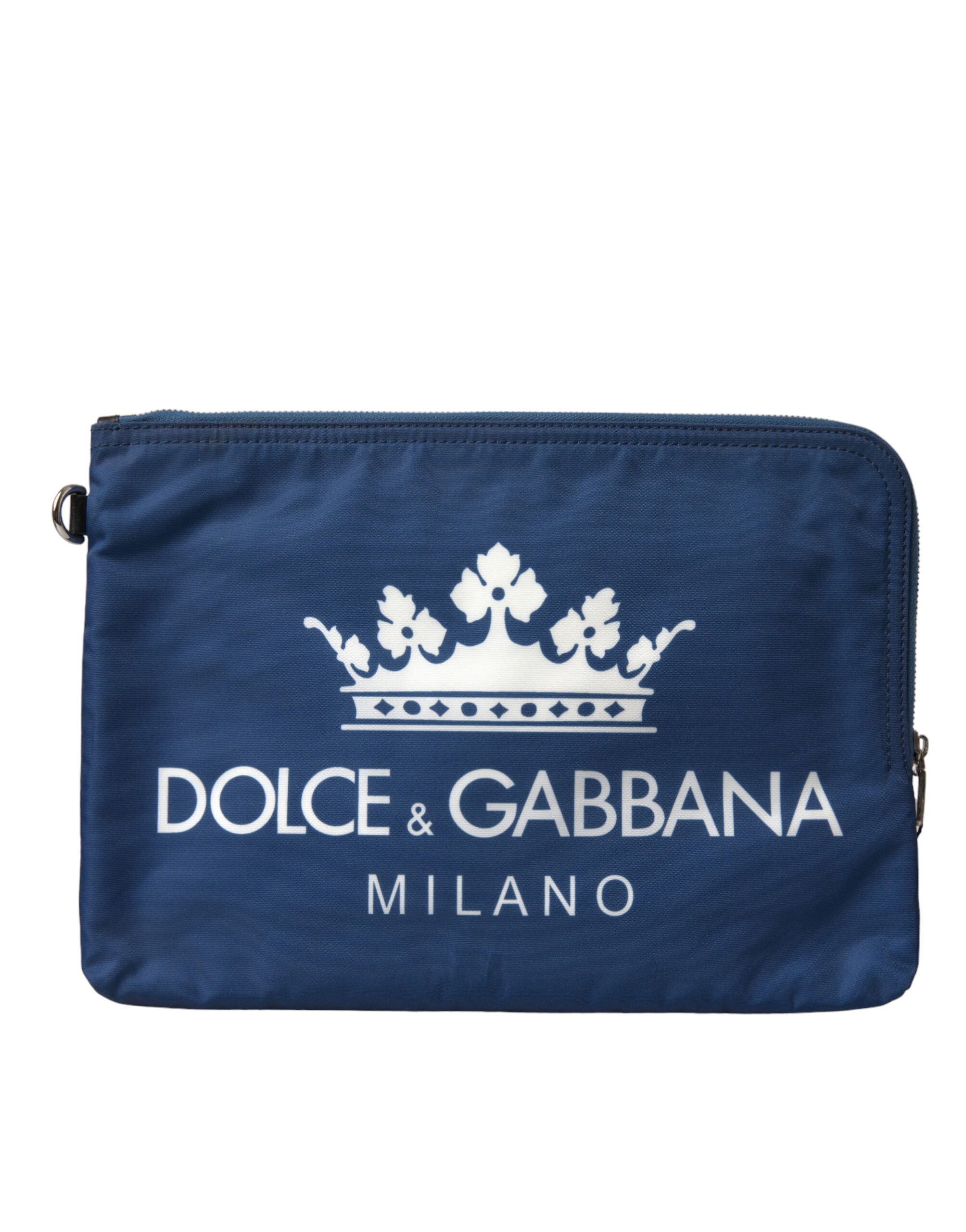 Dolce &amp; Gabbana Pochette zippée élégante en nylon bleu