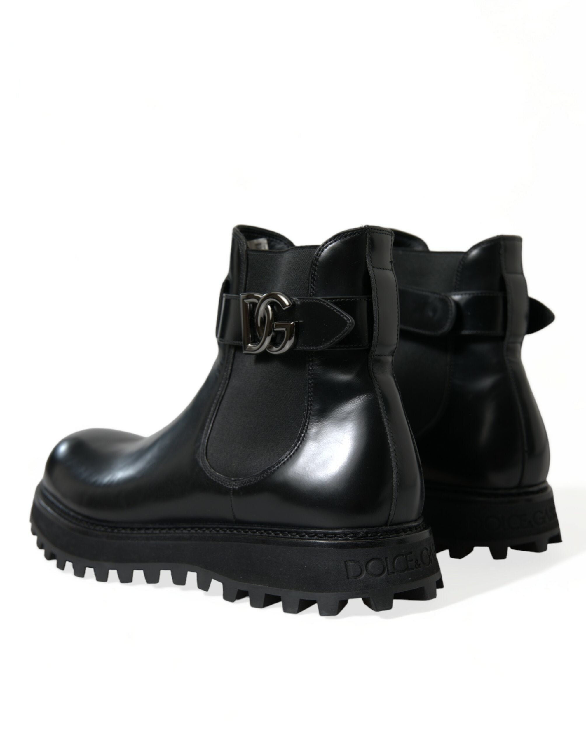 Dolce &amp; Gabbana Bottines Chelsea élégantes en cuir de veau noir