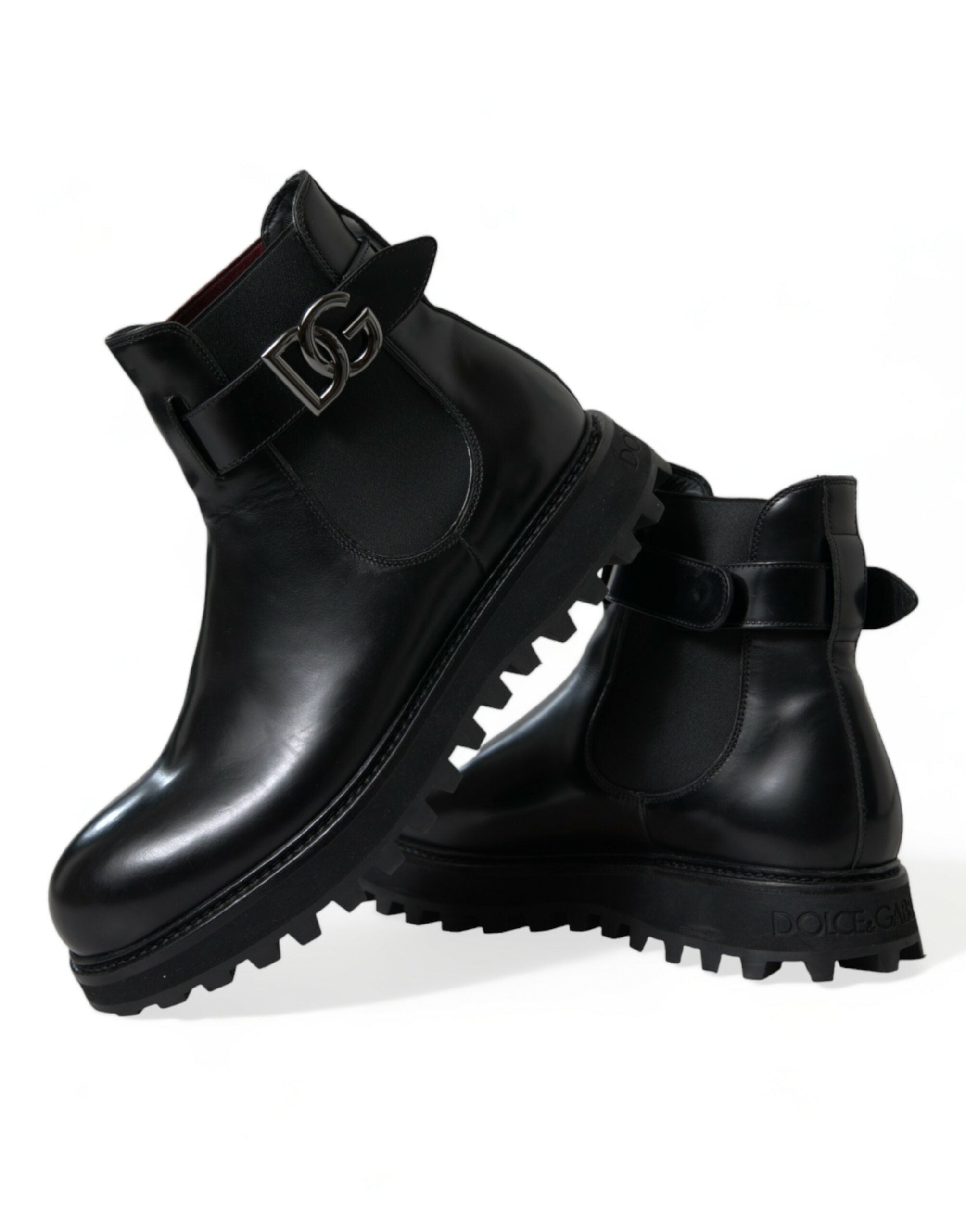 Dolce &amp; Gabbana Bottines Chelsea élégantes en cuir de veau noir