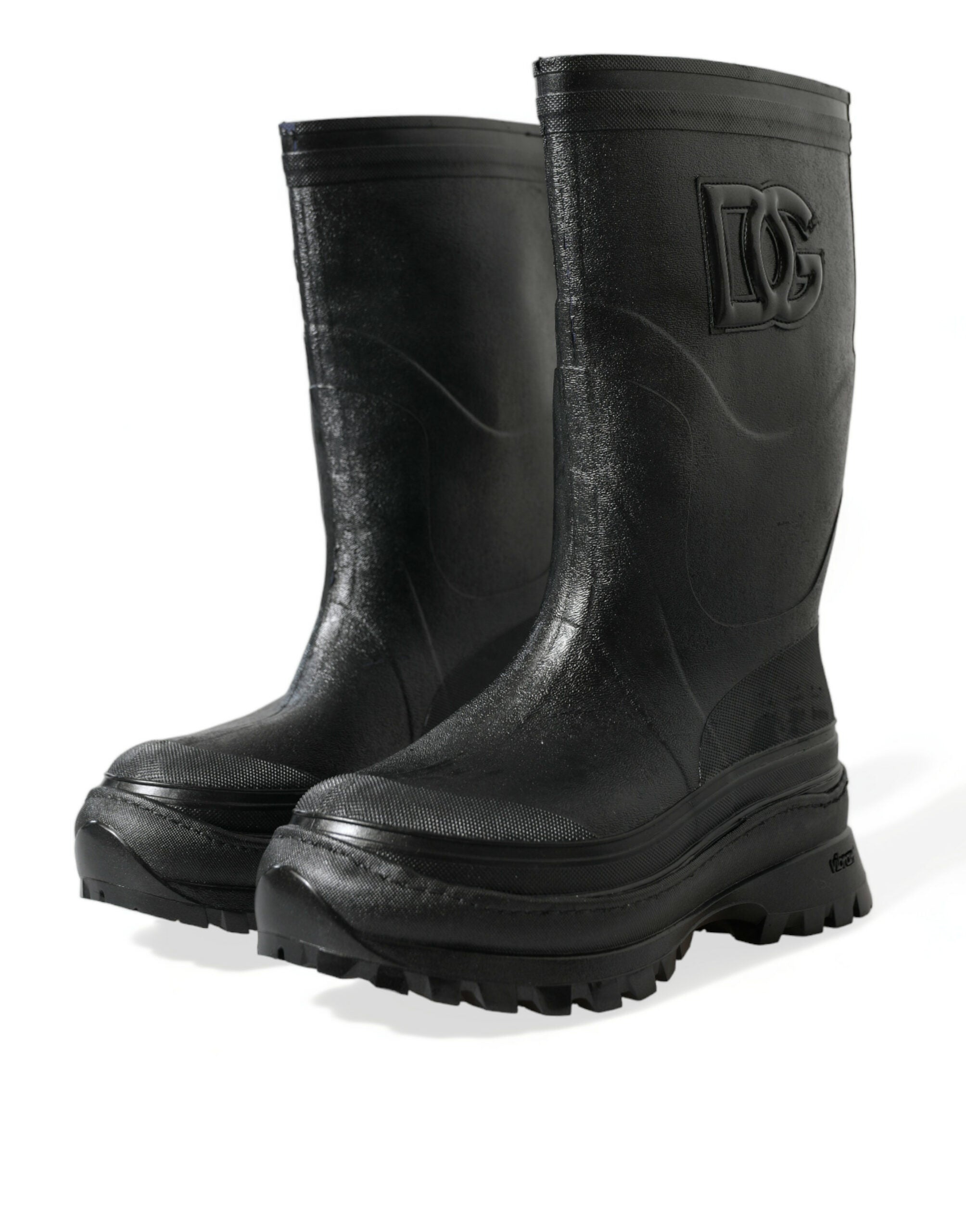 Dolce &amp; Gabbana Bottes de pluie élégantes en caoutchouc métallisé avec logo DG