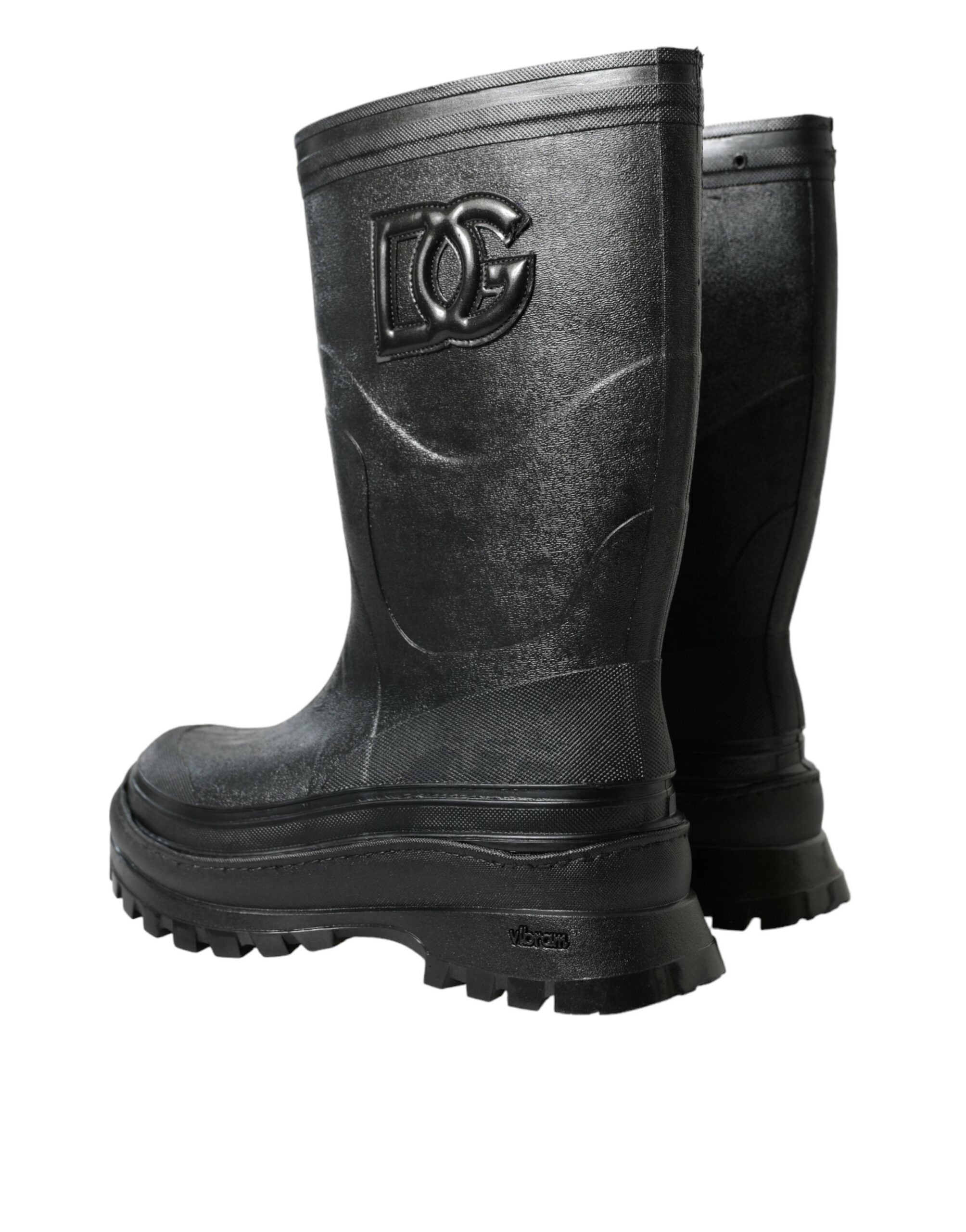 Dolce &amp; Gabbana Bottes de pluie élégantes en caoutchouc métallisé avec logo DG