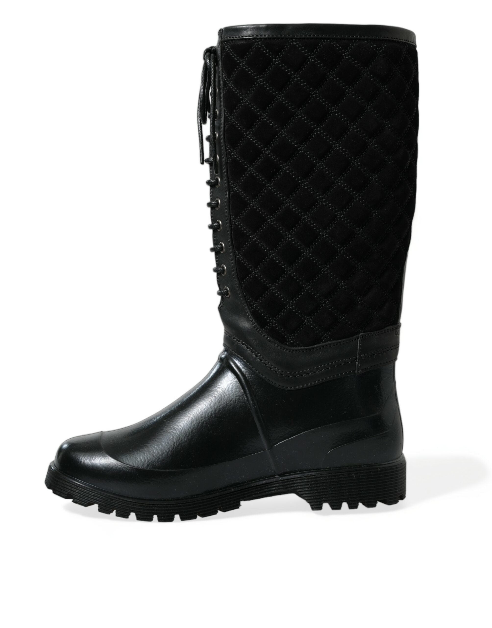 Dolce &amp; Gabbana élégantes bottes de pluie matelassées à lacets