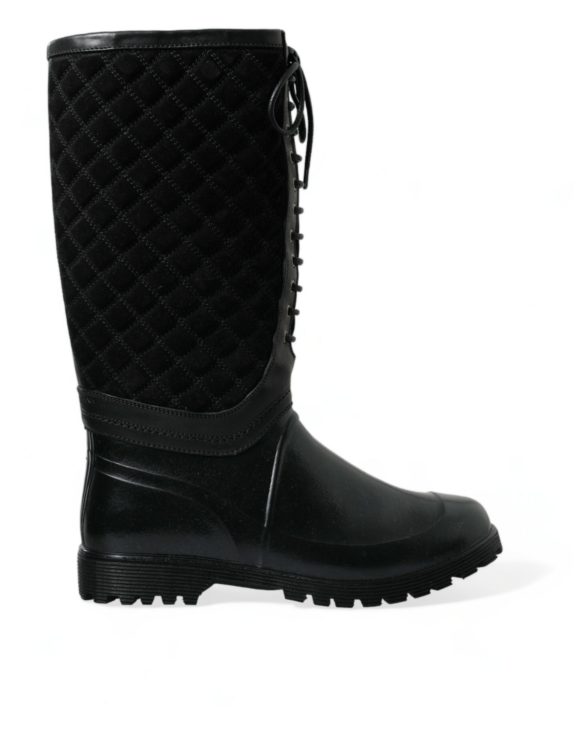 Dolce &amp; Gabbana élégantes bottes de pluie matelassées à lacets