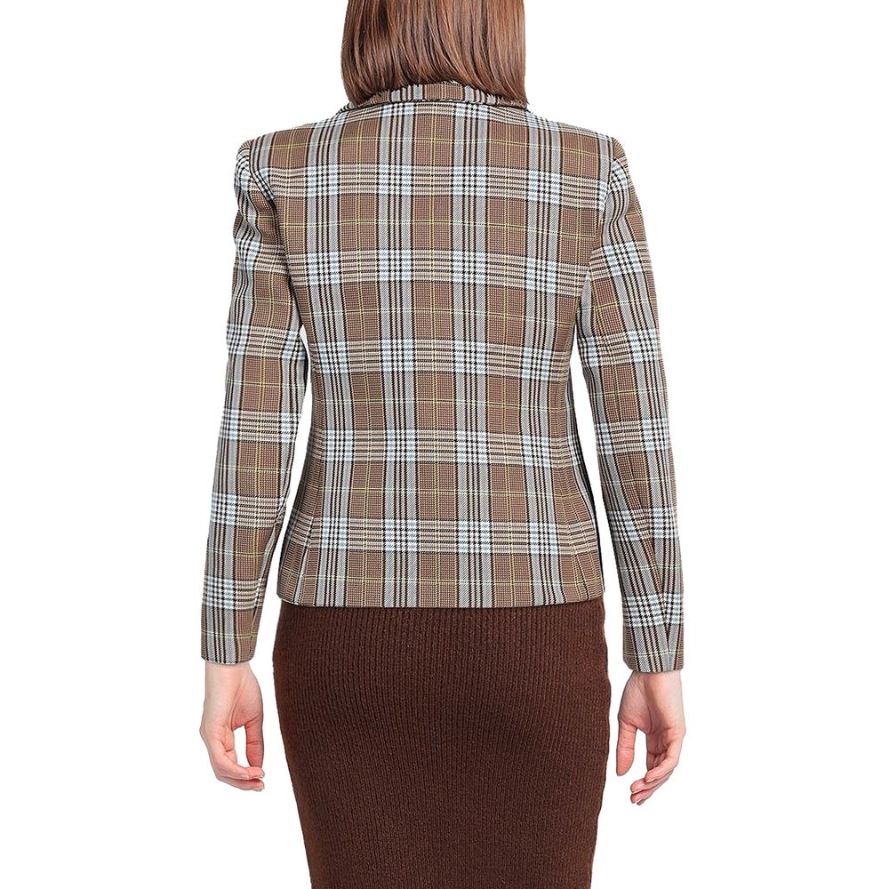 Patrizia Pepe Blazer élégant en coton mélangé à motifs tartan