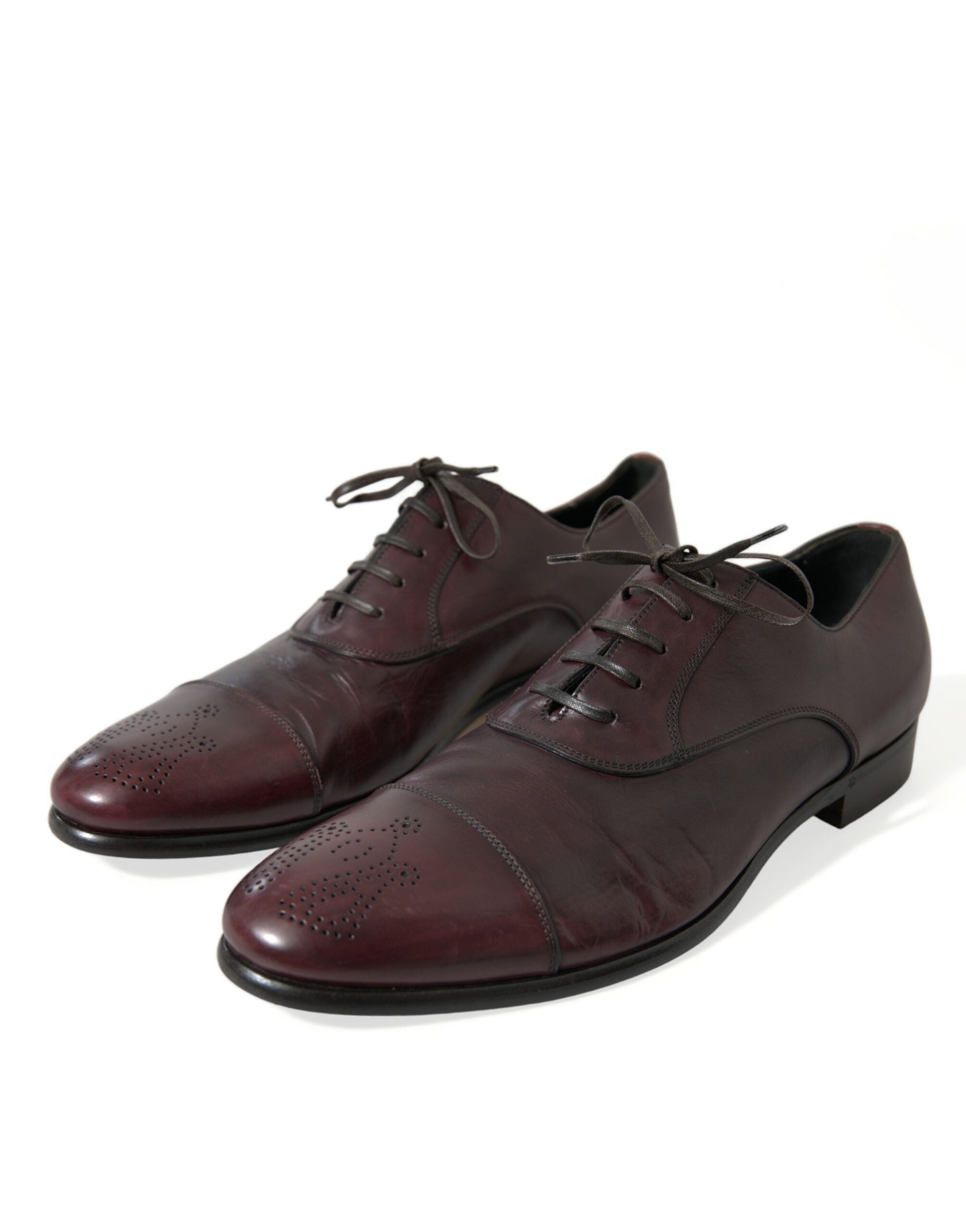 Dolce &amp; Gabbana élégantes chaussures derby en cuir bordeaux