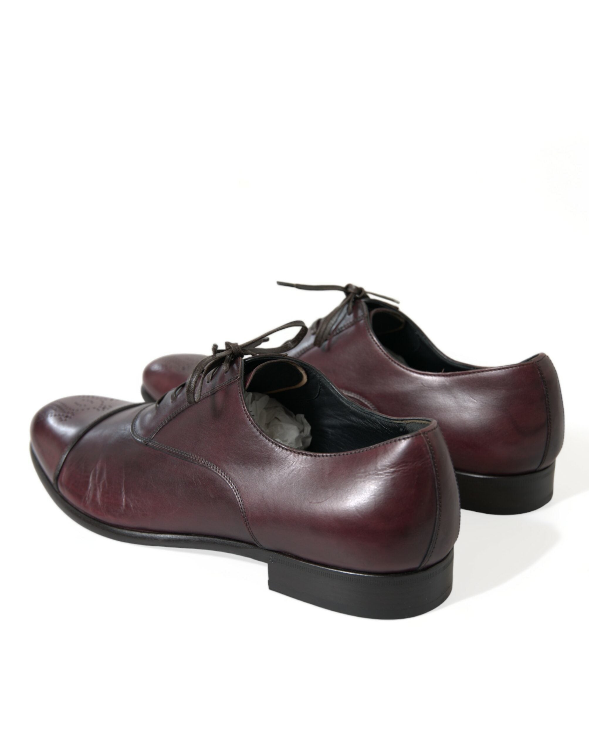 Dolce &amp; Gabbana élégantes chaussures derby en cuir bordeaux