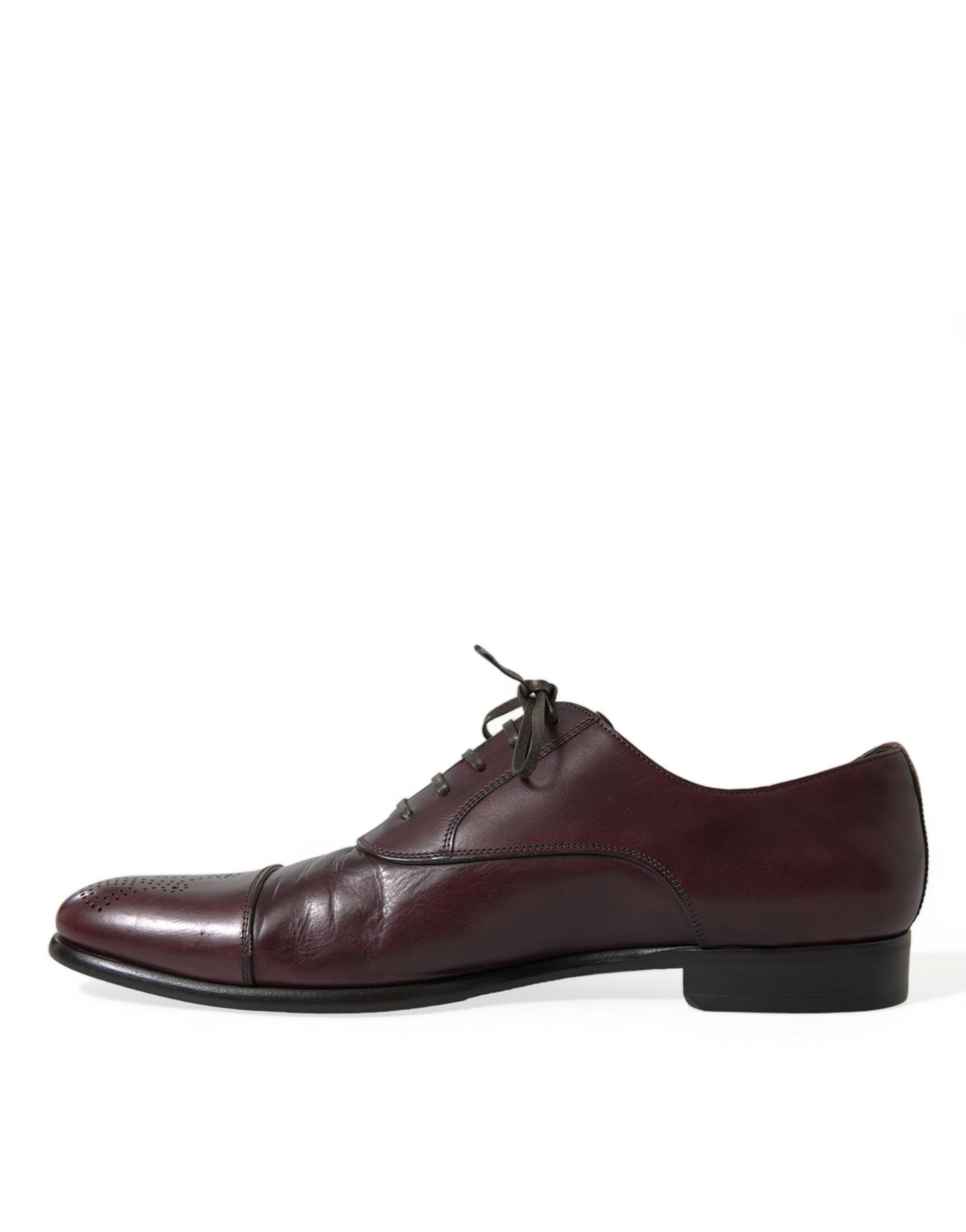 Dolce &amp; Gabbana élégantes chaussures derby en cuir bordeaux