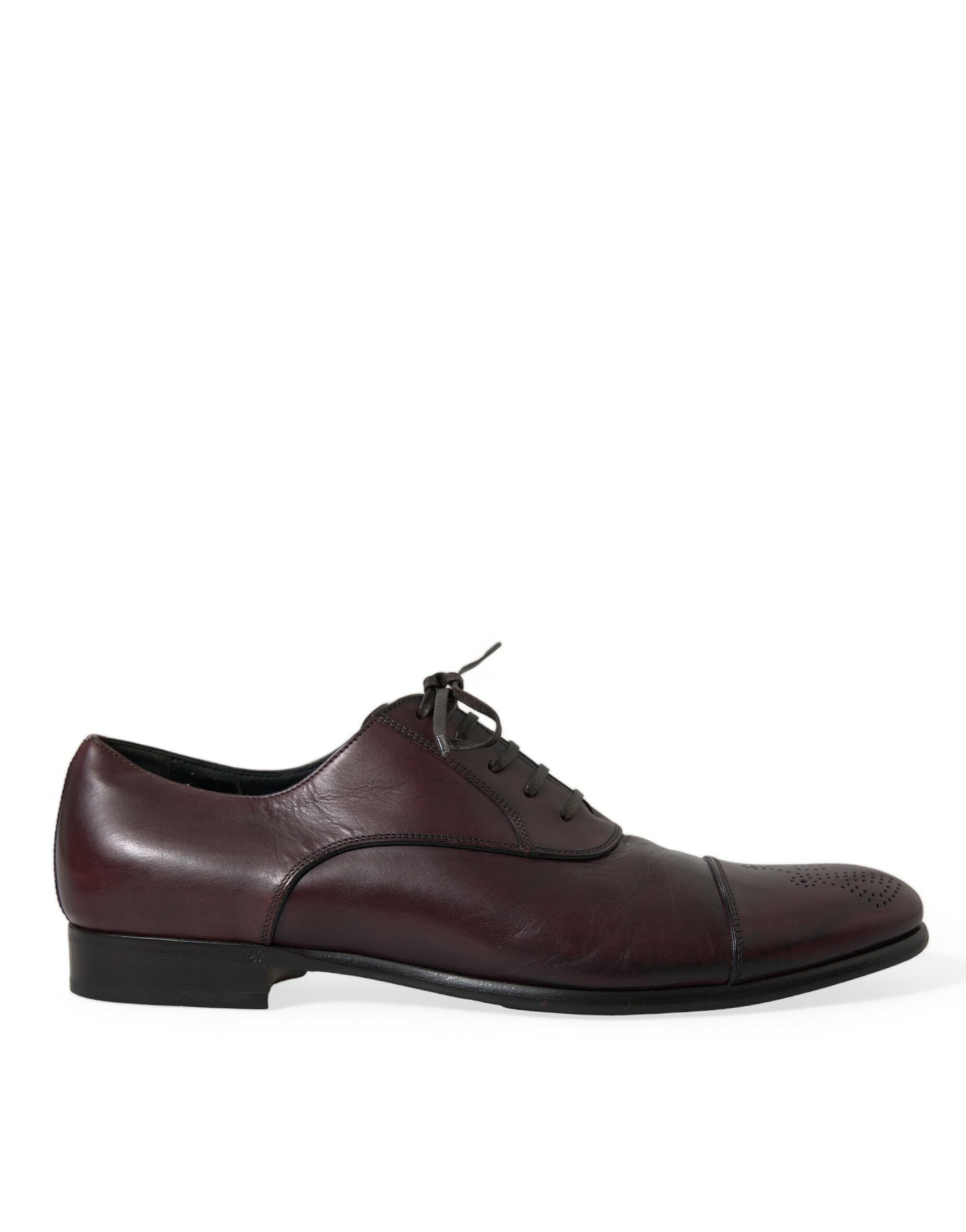 Dolce &amp; Gabbana élégantes chaussures derby en cuir bordeaux