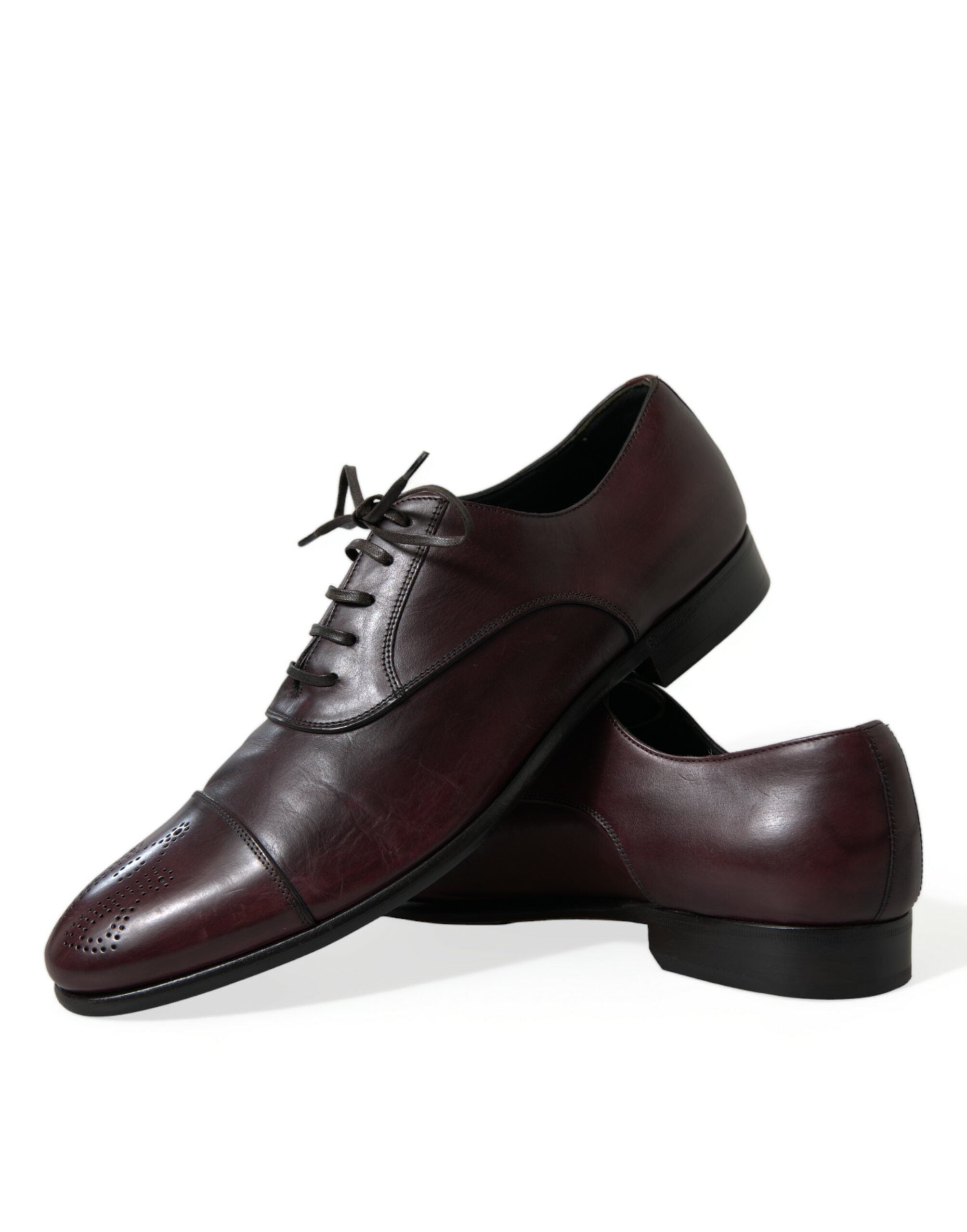 Dolce &amp; Gabbana élégantes chaussures derby en cuir bordeaux