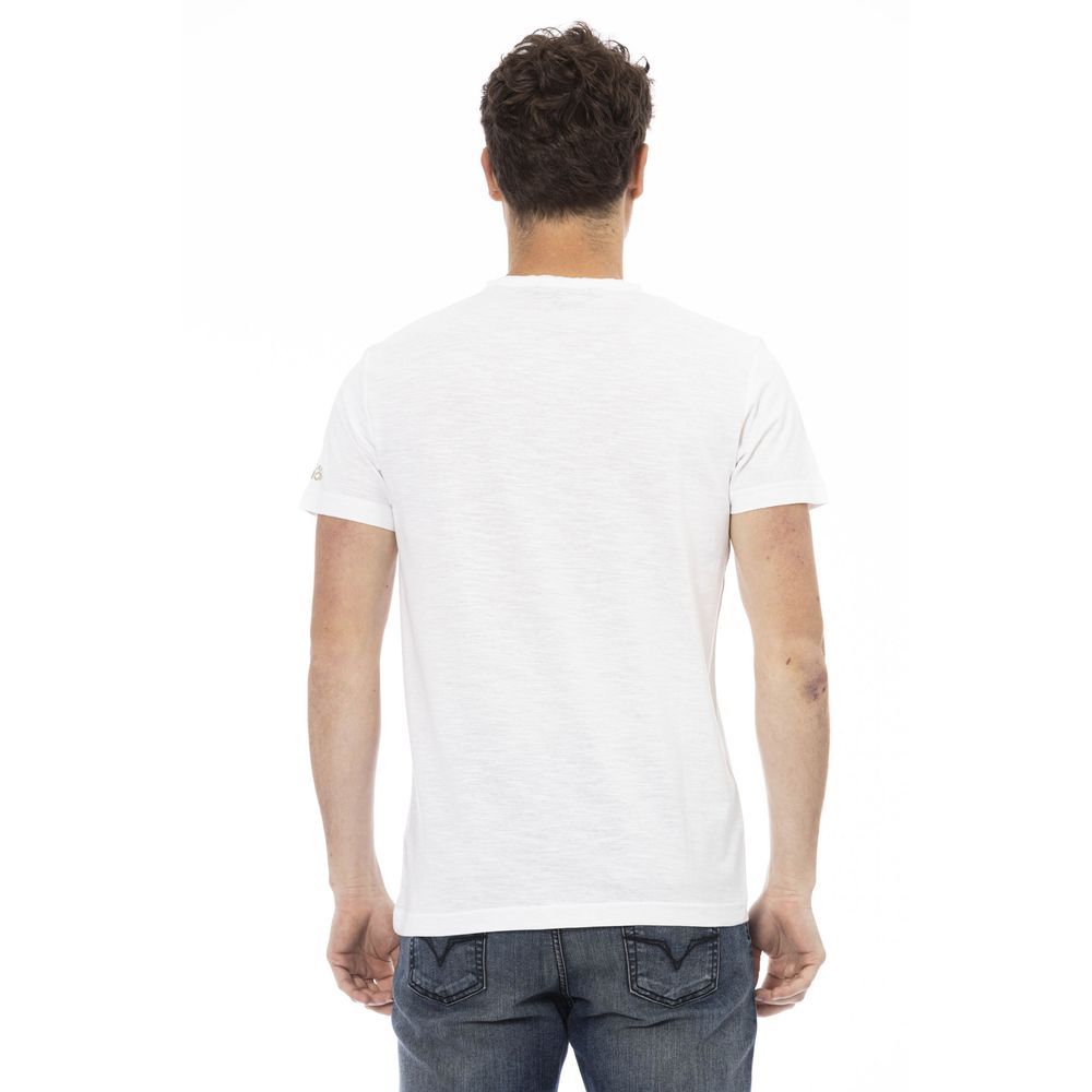 Trussardi Action - T-shirt blanc élégant avec imprimé signature