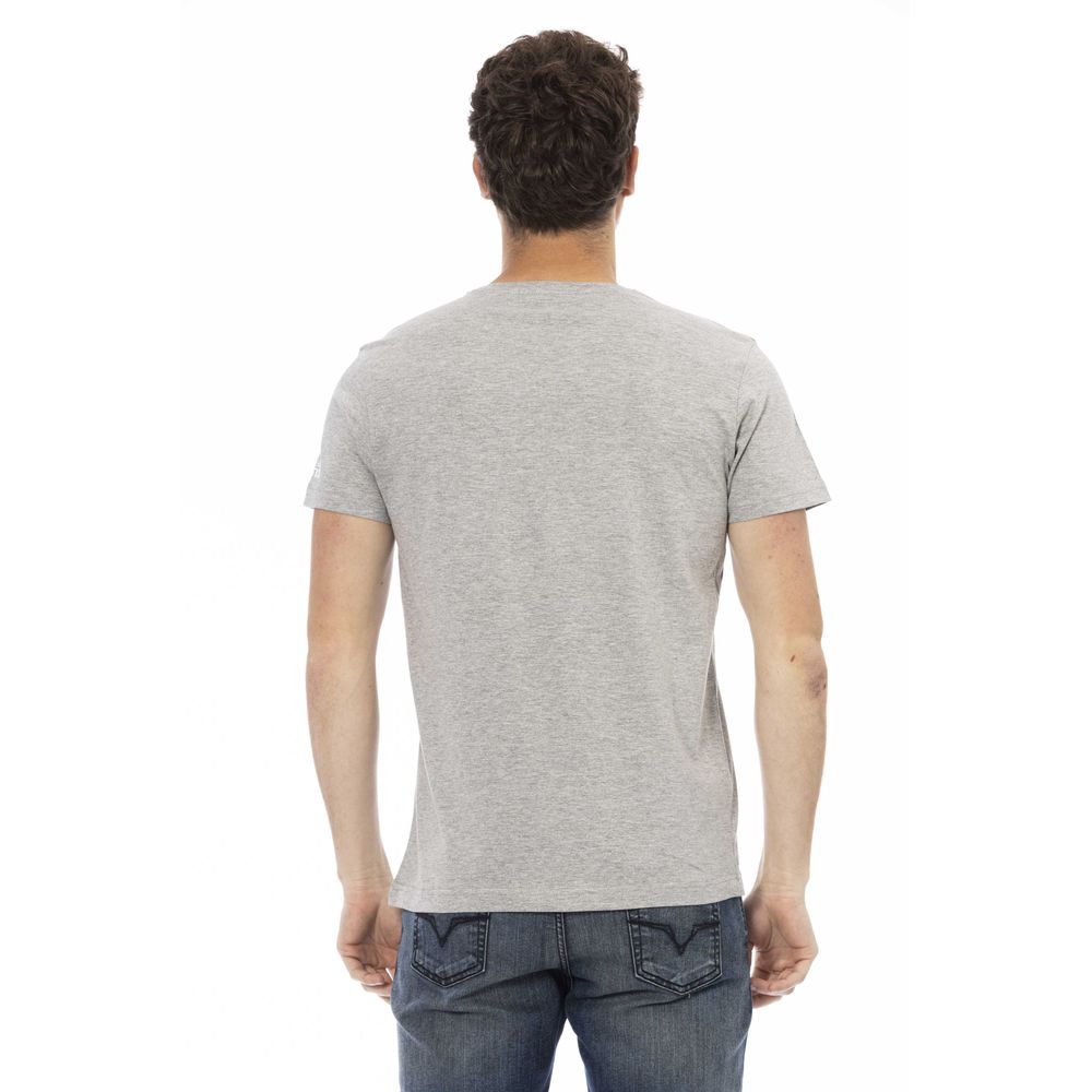 Trussardi Action rehausse le chic décontracté avec un t-shirt gris élégant