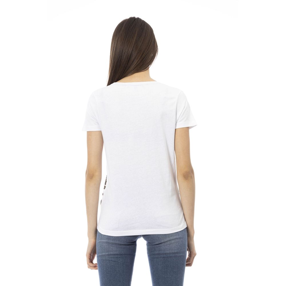 Trussardi Action Chic T-shirt blanc à manches courtes et col rond