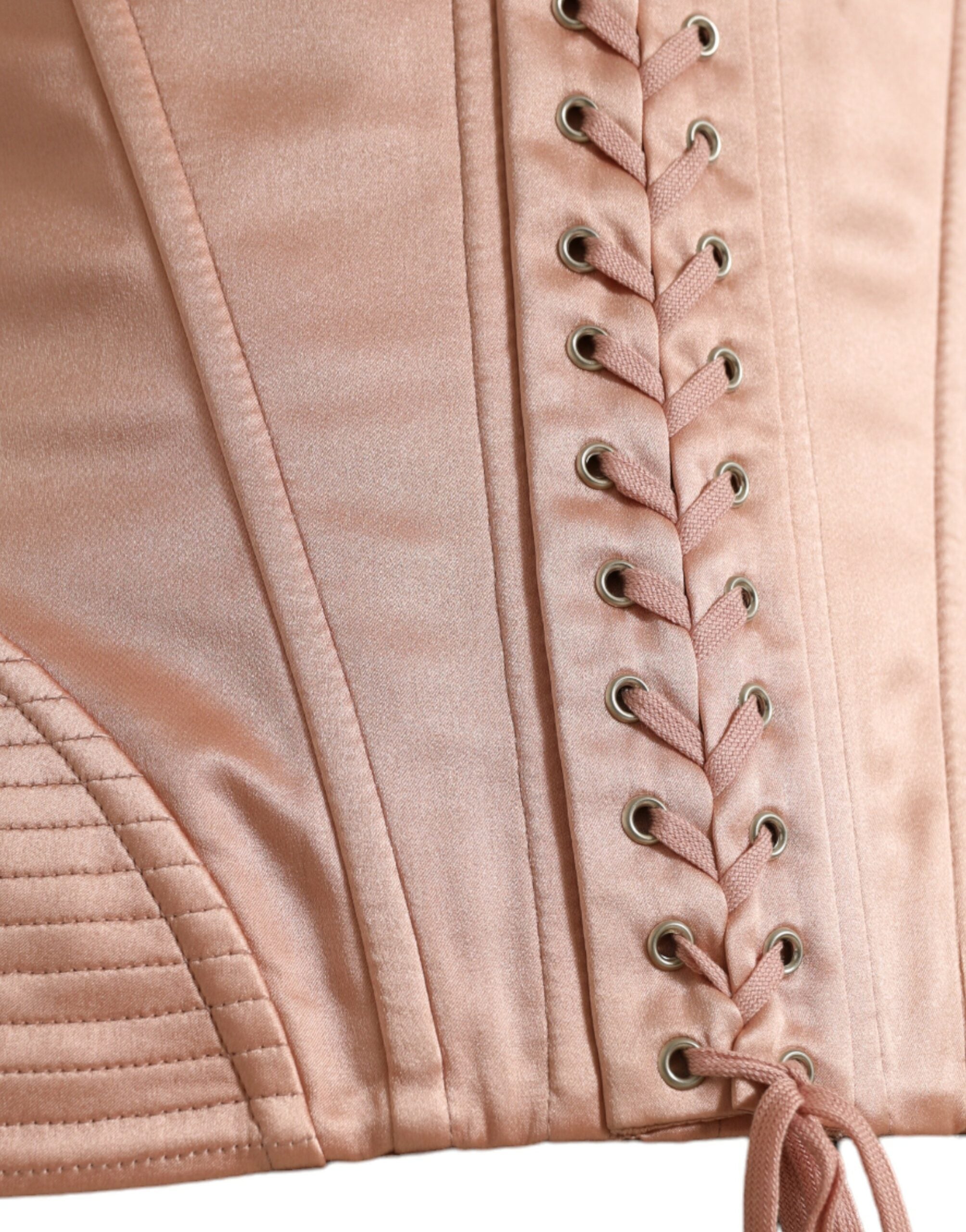 Dolce &amp; Gabbana Ceinture corset rose élégante à lacets