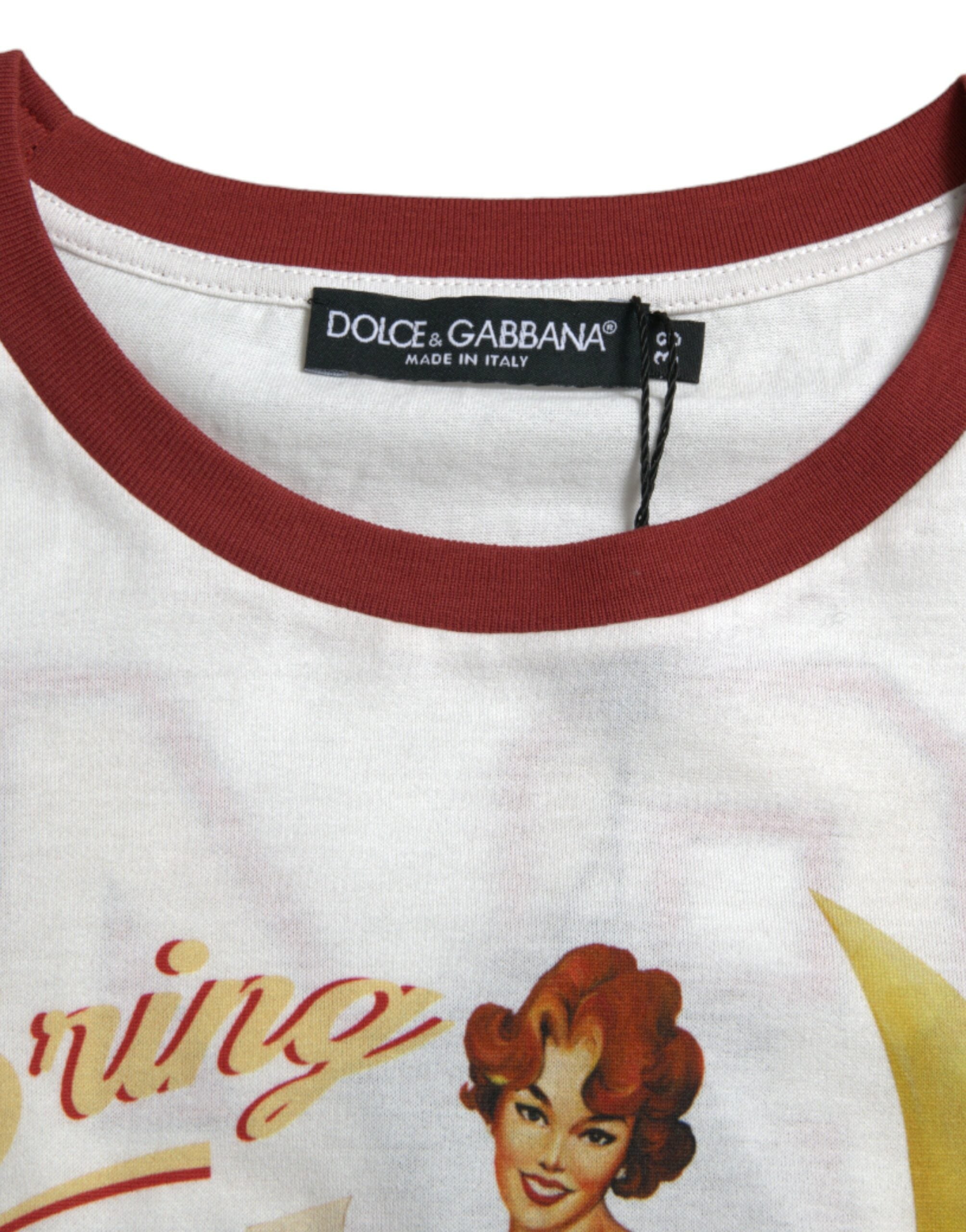 Dolce &amp; Gabbana T-shirt élégant à col rond en coton blanc