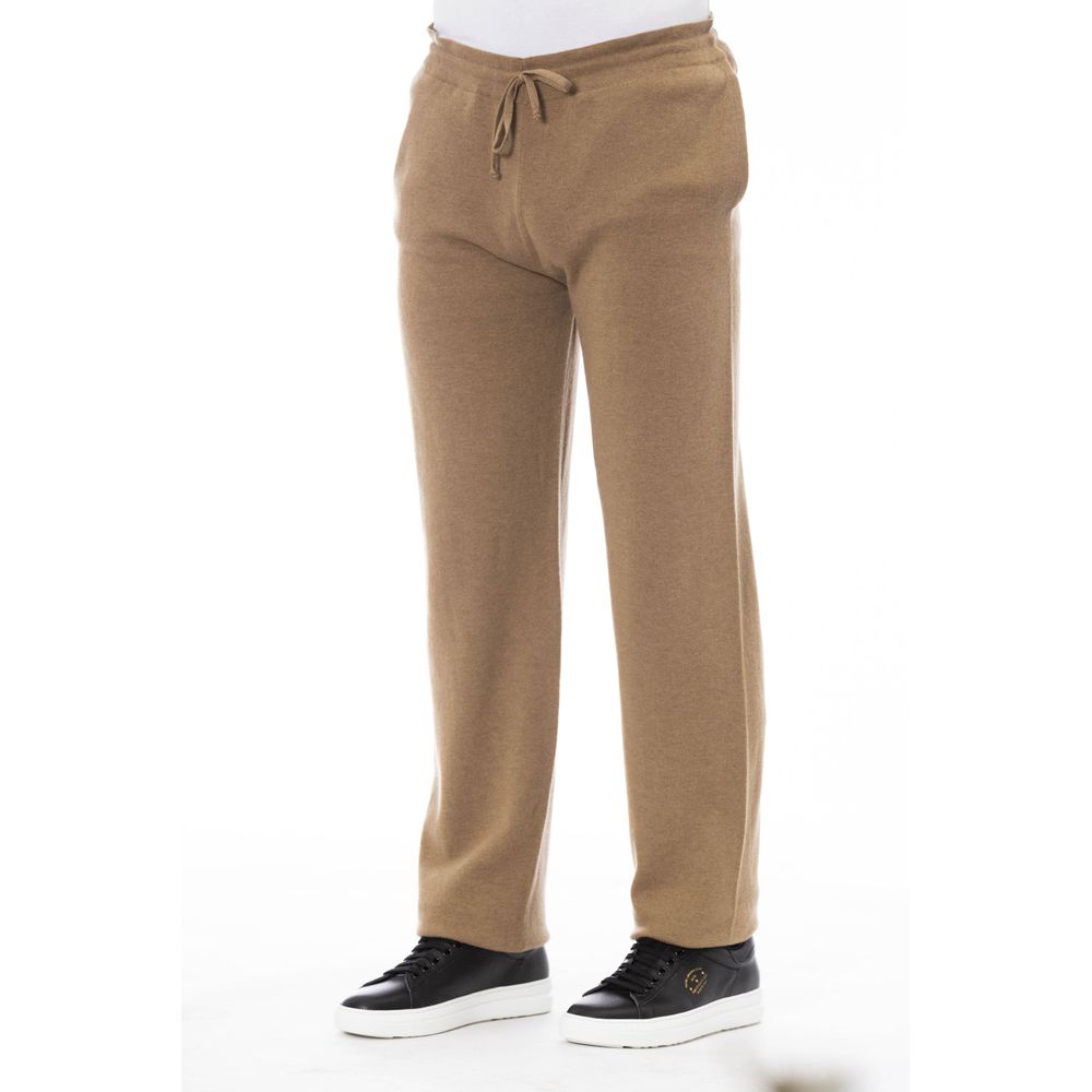 Pantalon élégant à cordon beige Alpha Studio