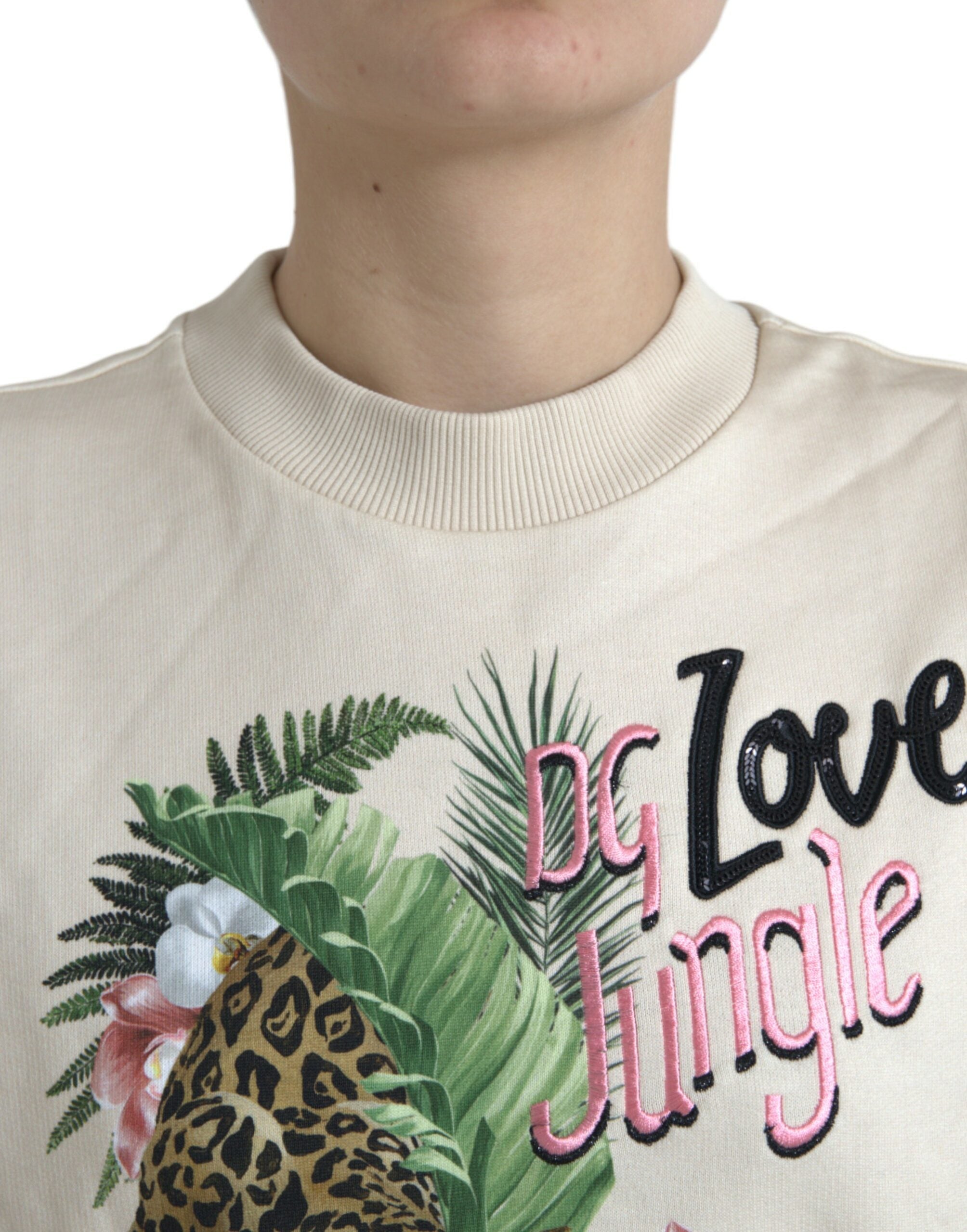 Dolce & Gabbana Elegant Jungle Print Crewneck Sweater