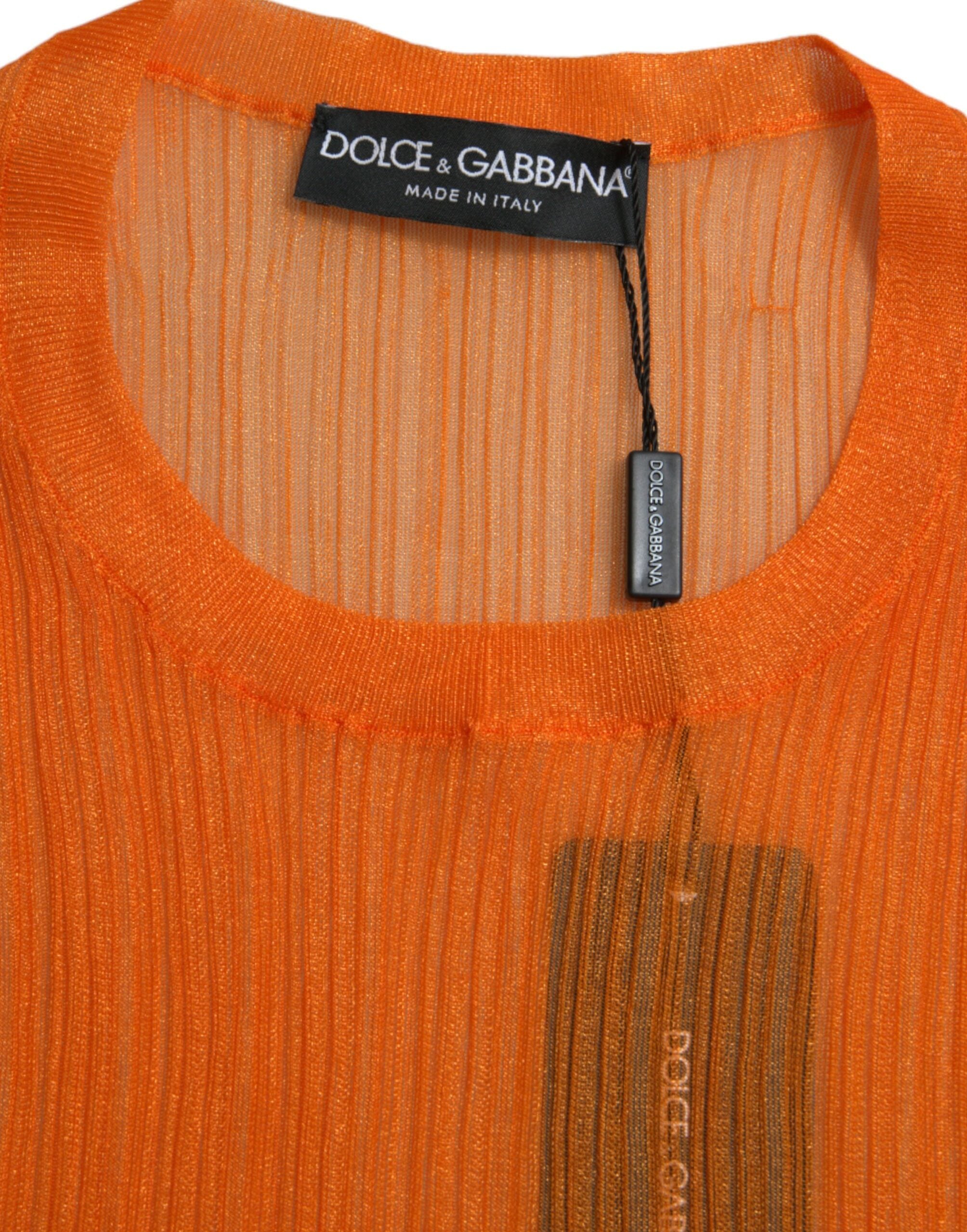 Dolce &amp; Gabbana Chic Débardeur orange à col rond