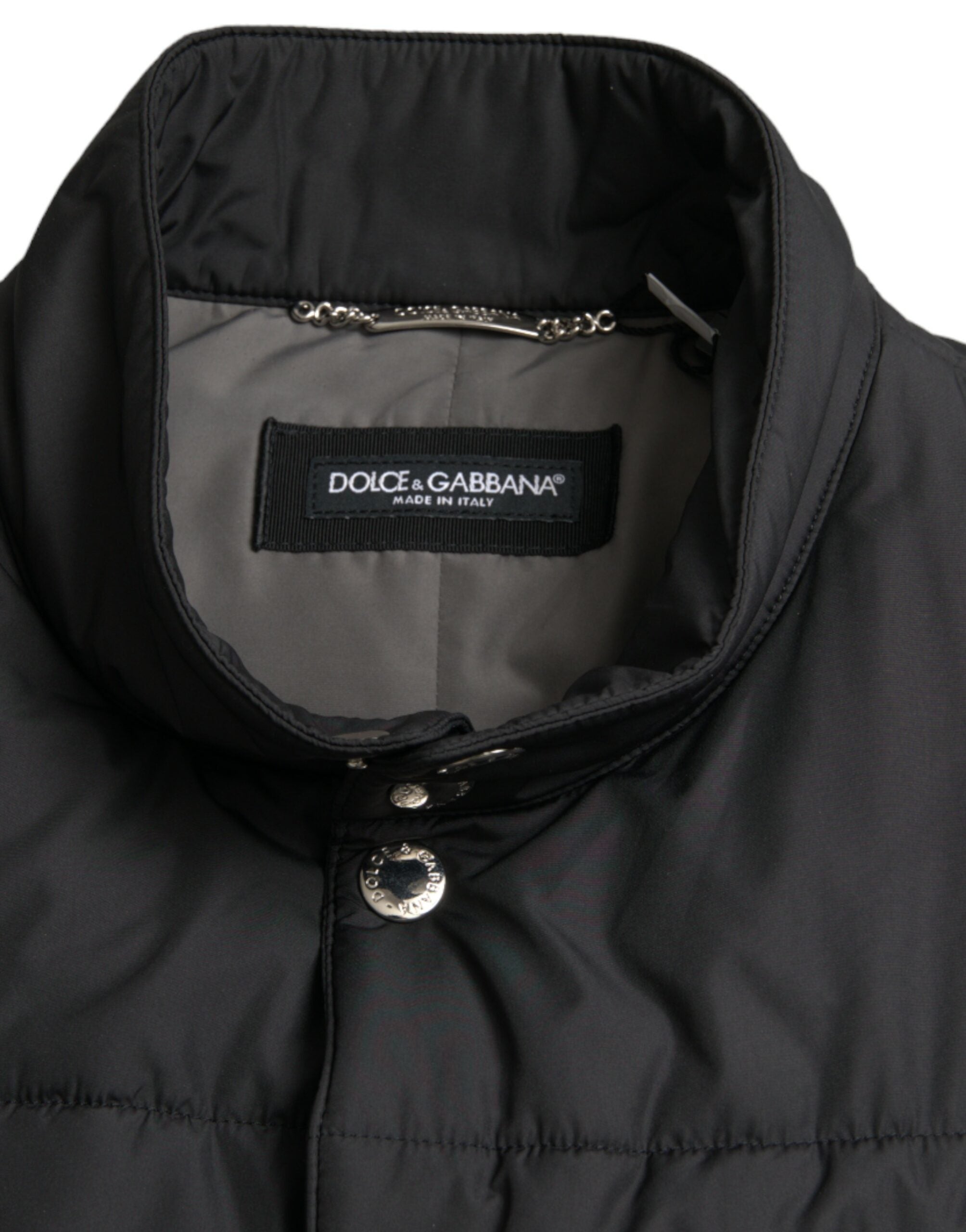 Dolce &amp; Gabbana Veste gilet noire élégante à col haut