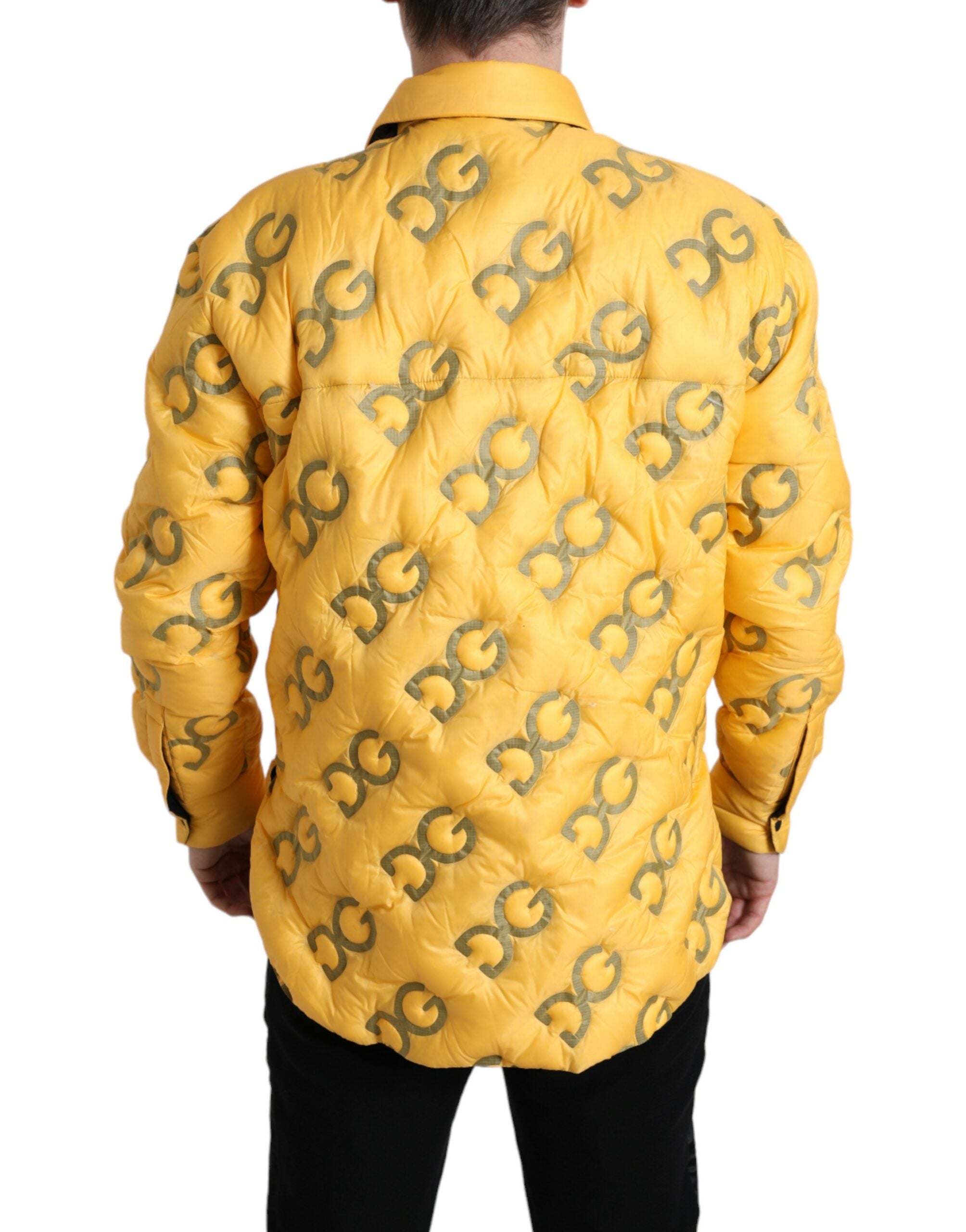 Dolce &amp; Gabbana Veste blouson matelassée jaune élégante