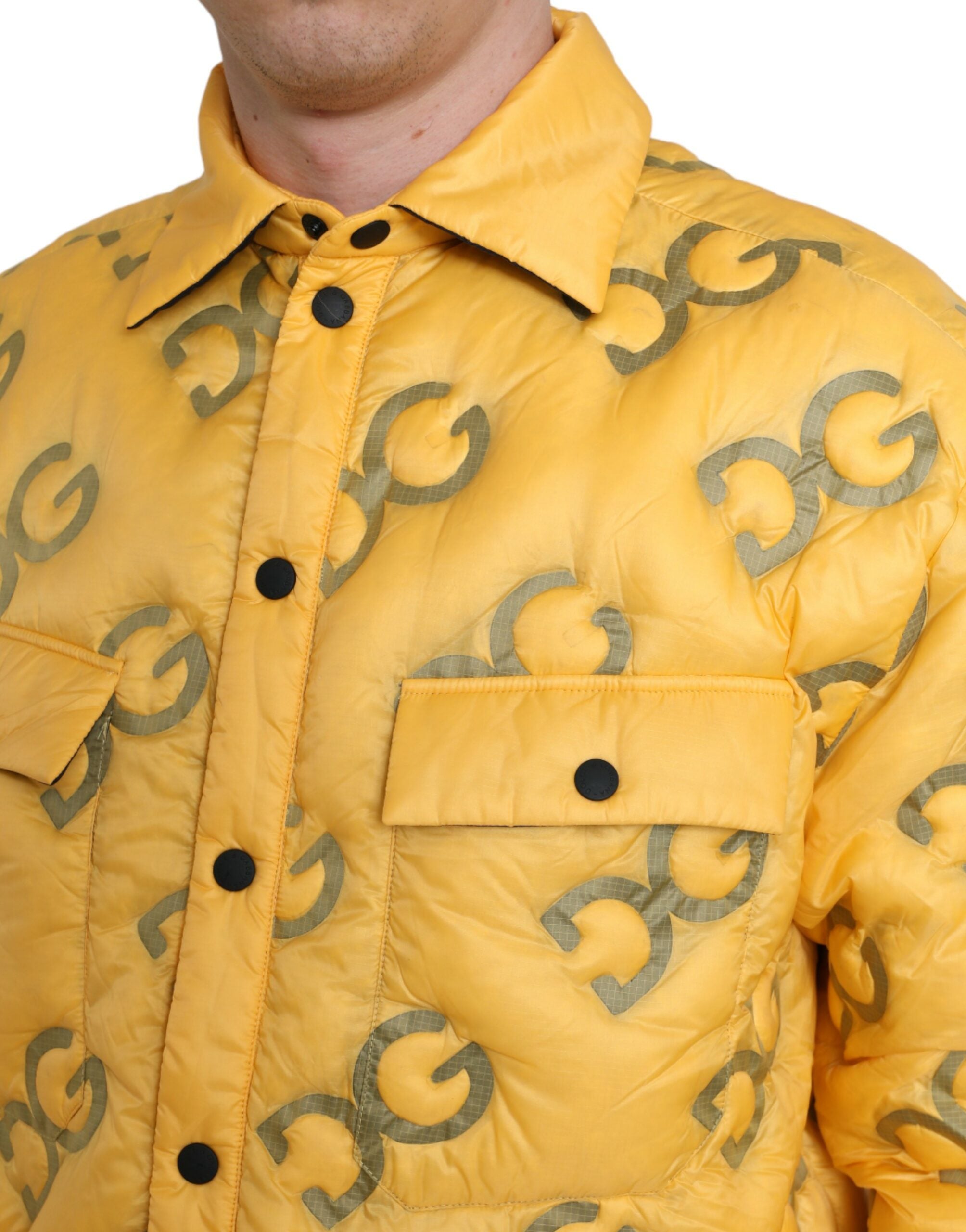 Dolce &amp; Gabbana Veste blouson matelassée jaune élégante