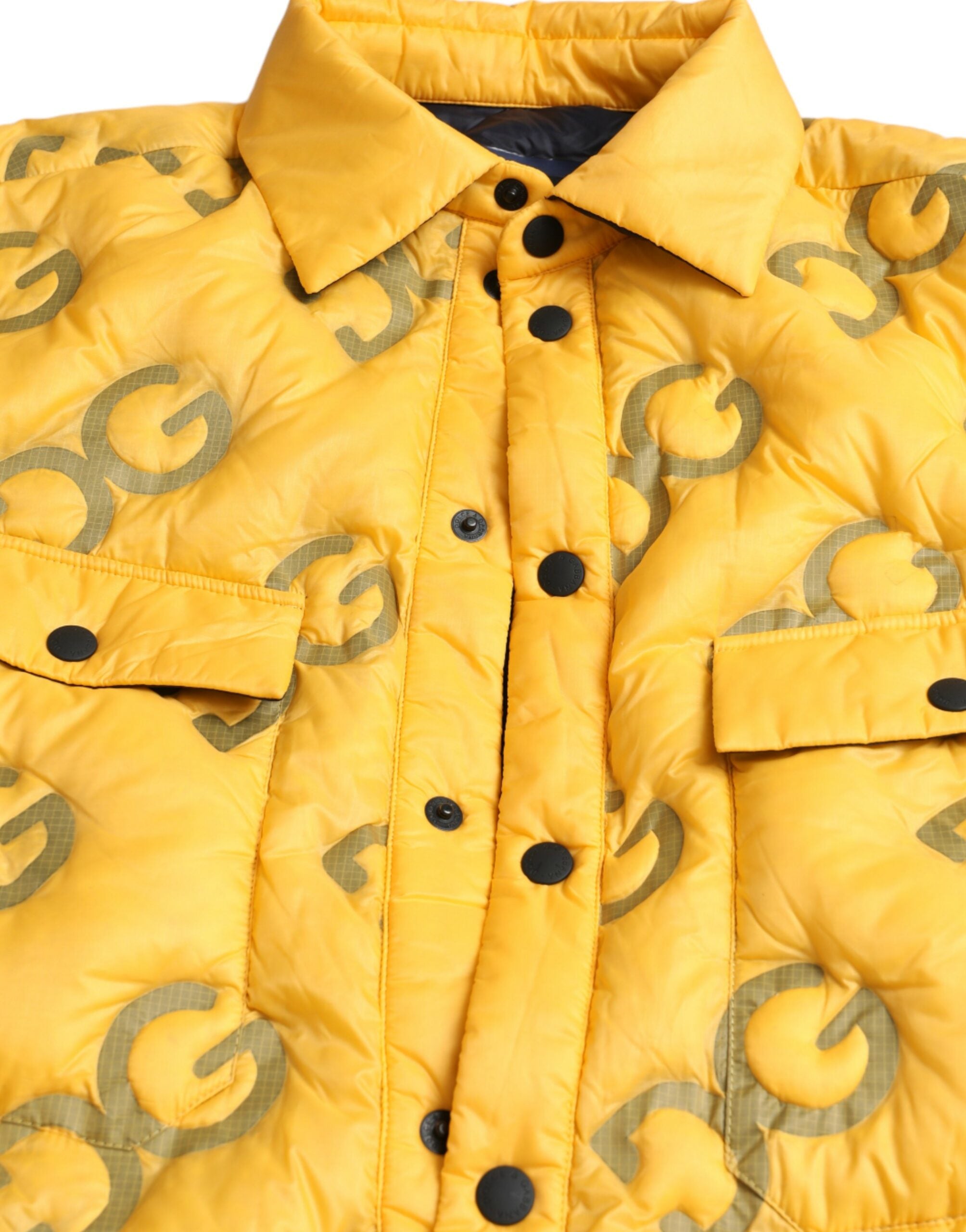 Dolce &amp; Gabbana Veste blouson matelassée jaune élégante