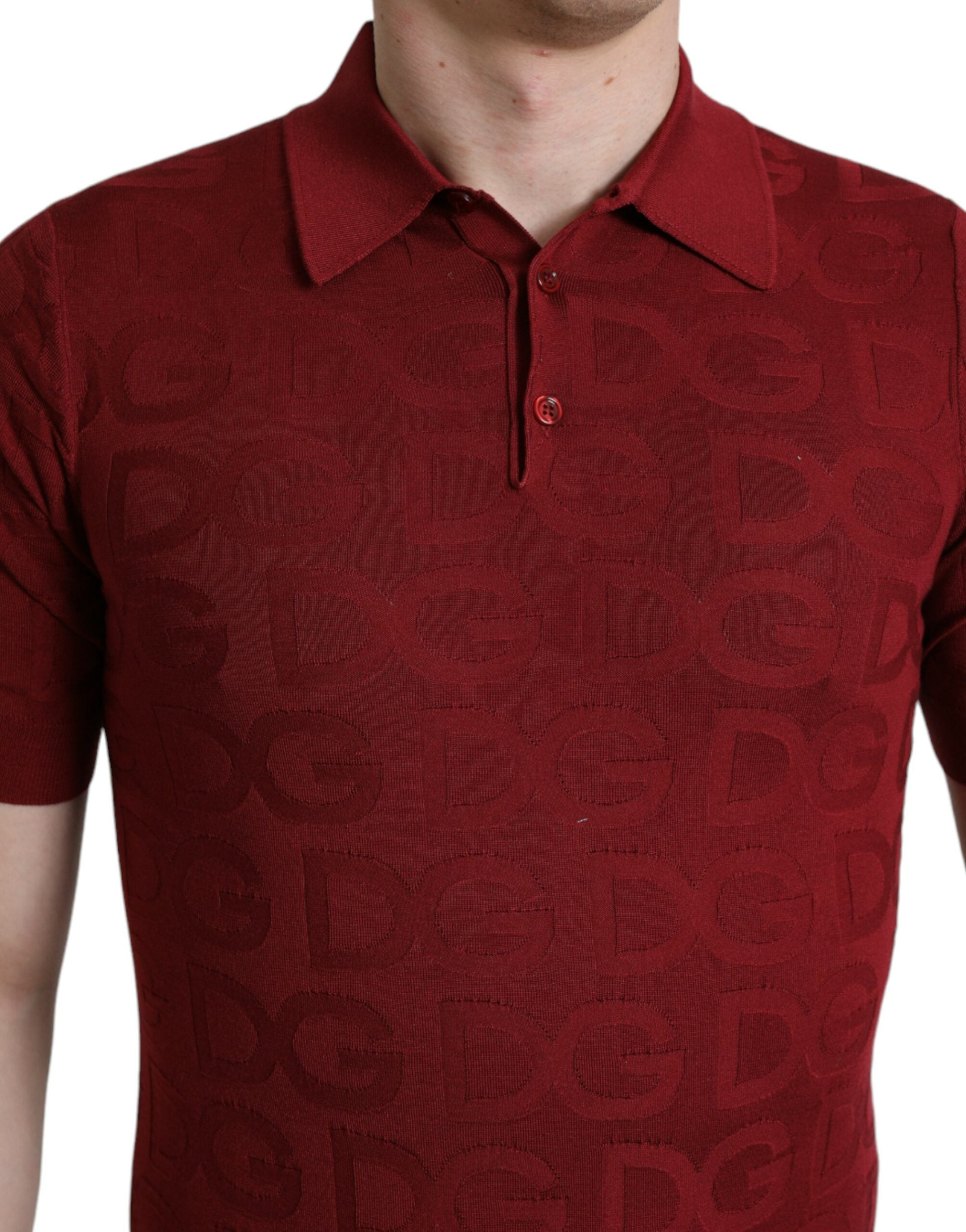 Dolce &amp; Gabbana T-shirt polo élégant en soie marron