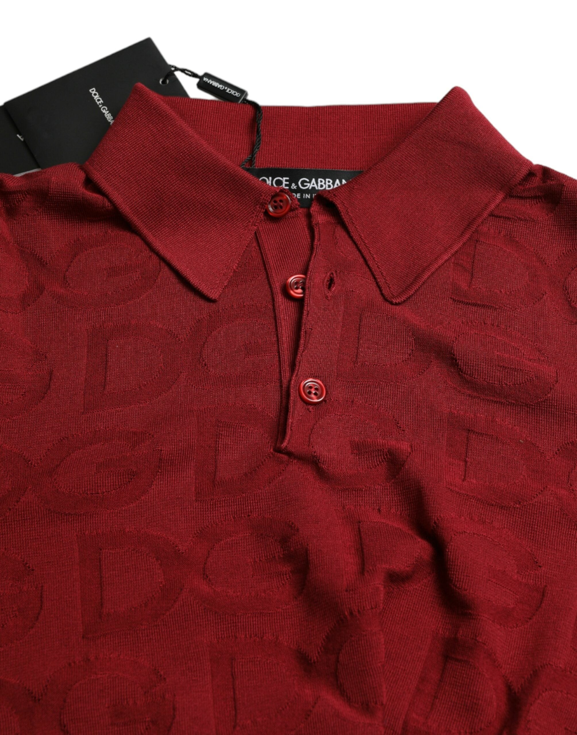 Dolce &amp; Gabbana T-shirt polo élégant en soie marron