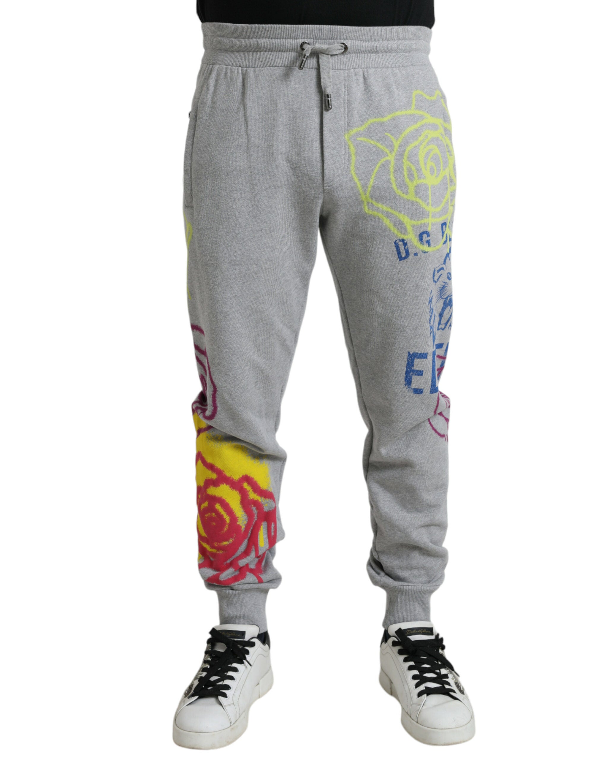 Dolce &amp; Gabbana Chic Pantalon de jogging skinny en coton gris