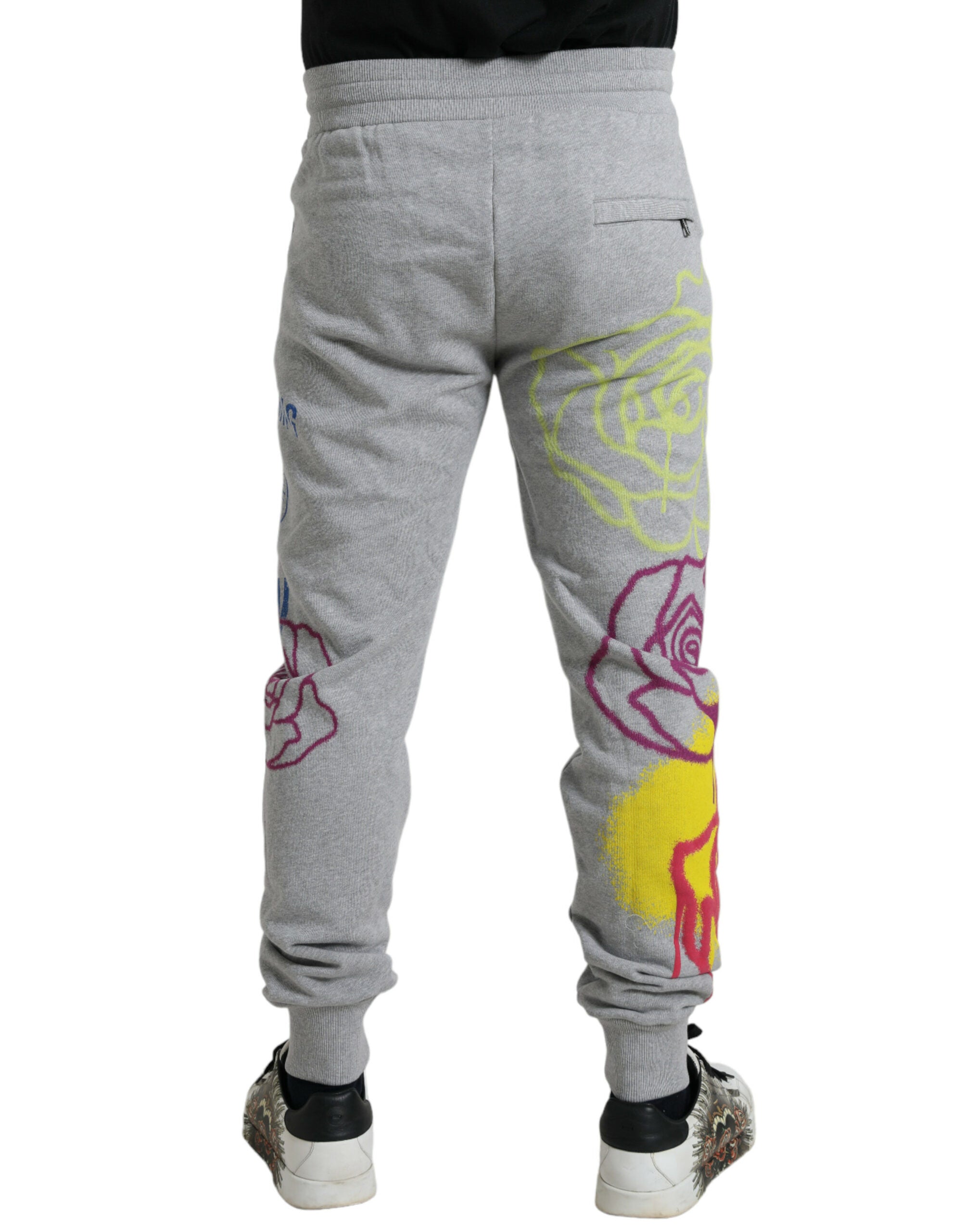 Dolce &amp; Gabbana Chic Pantalon de jogging skinny en coton gris