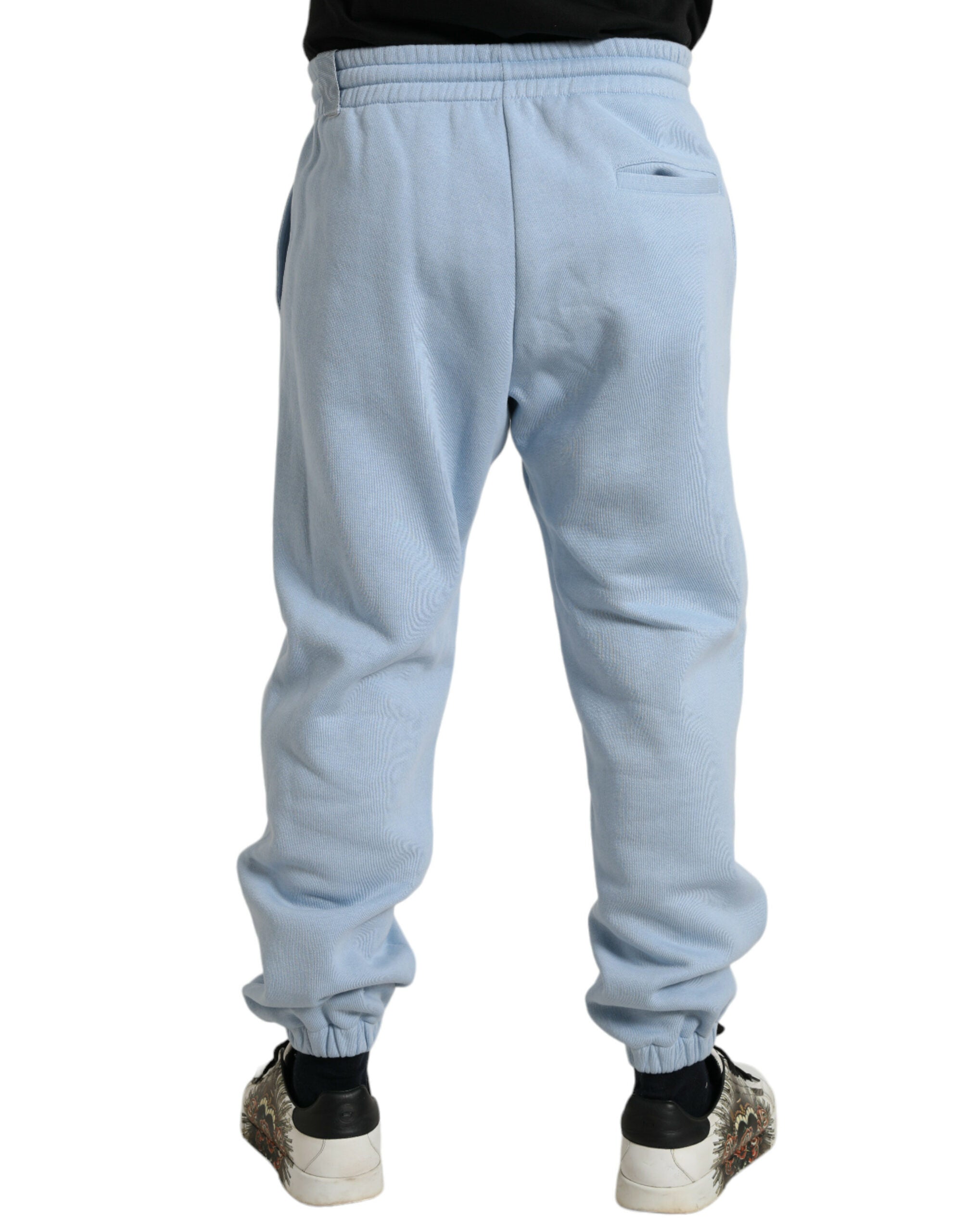 Dolce &amp; Gabbana Pantalon de jogging élégant en coton mélangé bleu clair